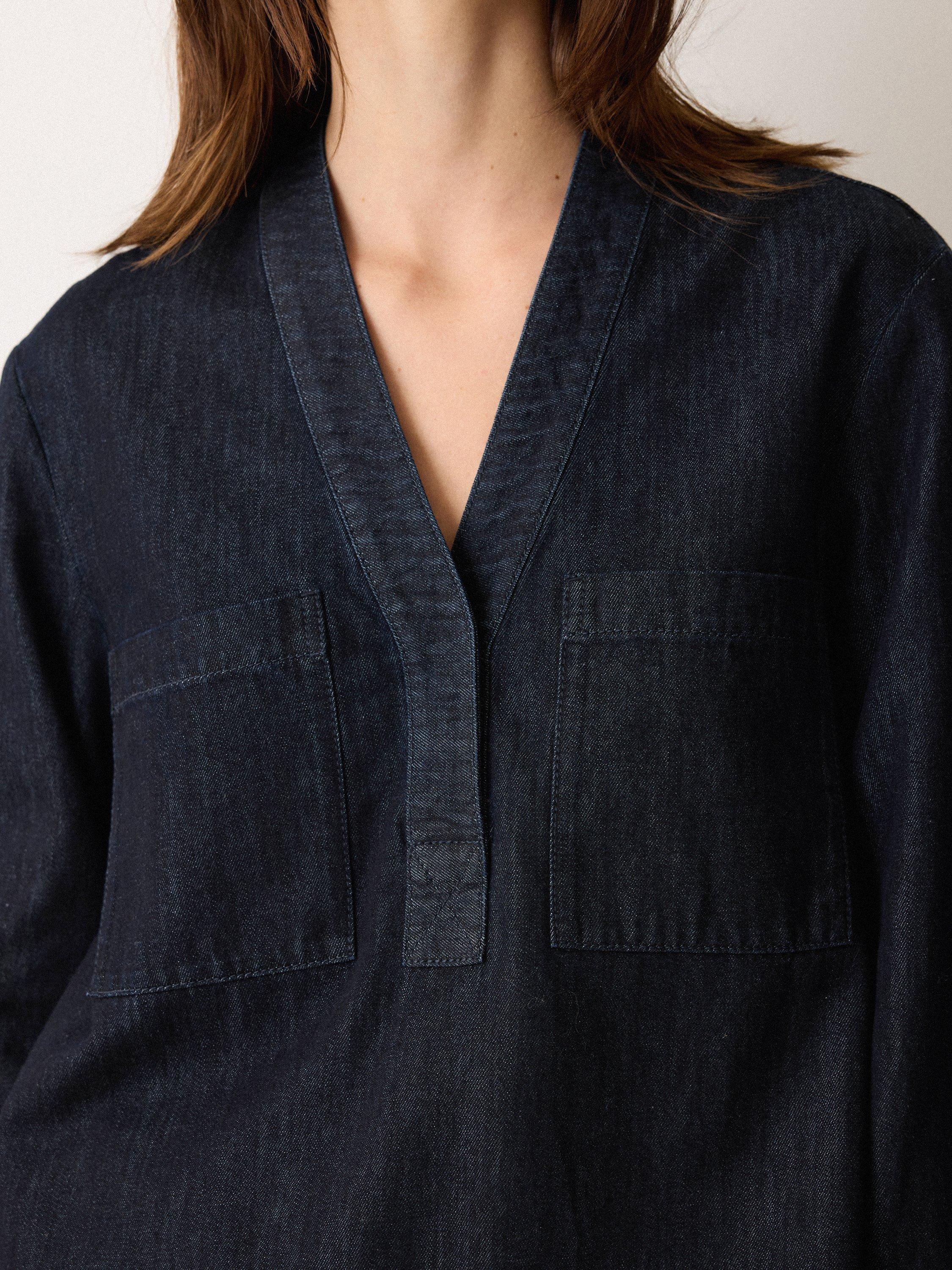 Product image 3 of 5, which shows Jigsaw Denim Tunic Shirt, Indigo, 6