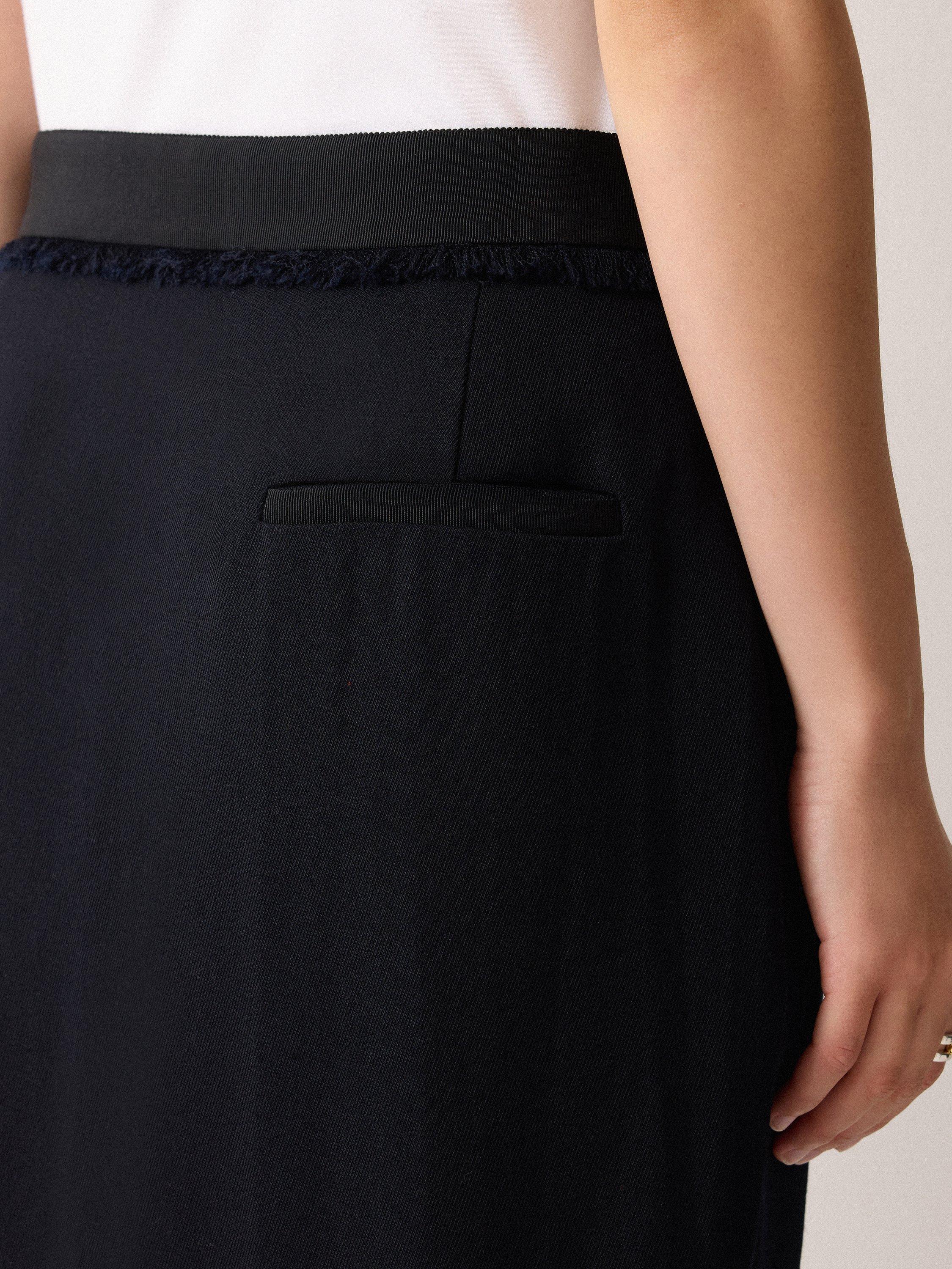 Product image 6 of 11, which shows Jigsaw Grosgrain Trim Wool Blend Wrap Skirt, Dark Navy, 8