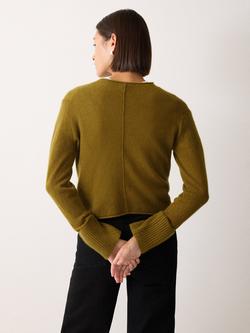 Jigsaw Eldon Pure Cloud Cashmere Jumper - view 2, Hazel Green