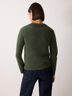 Jigsaw Compact Wool Blend Collar Jumper - view 2, Green