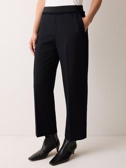 Jigsaw Grosgrain Cropped Trousers, Dark Navy, Dark Navy