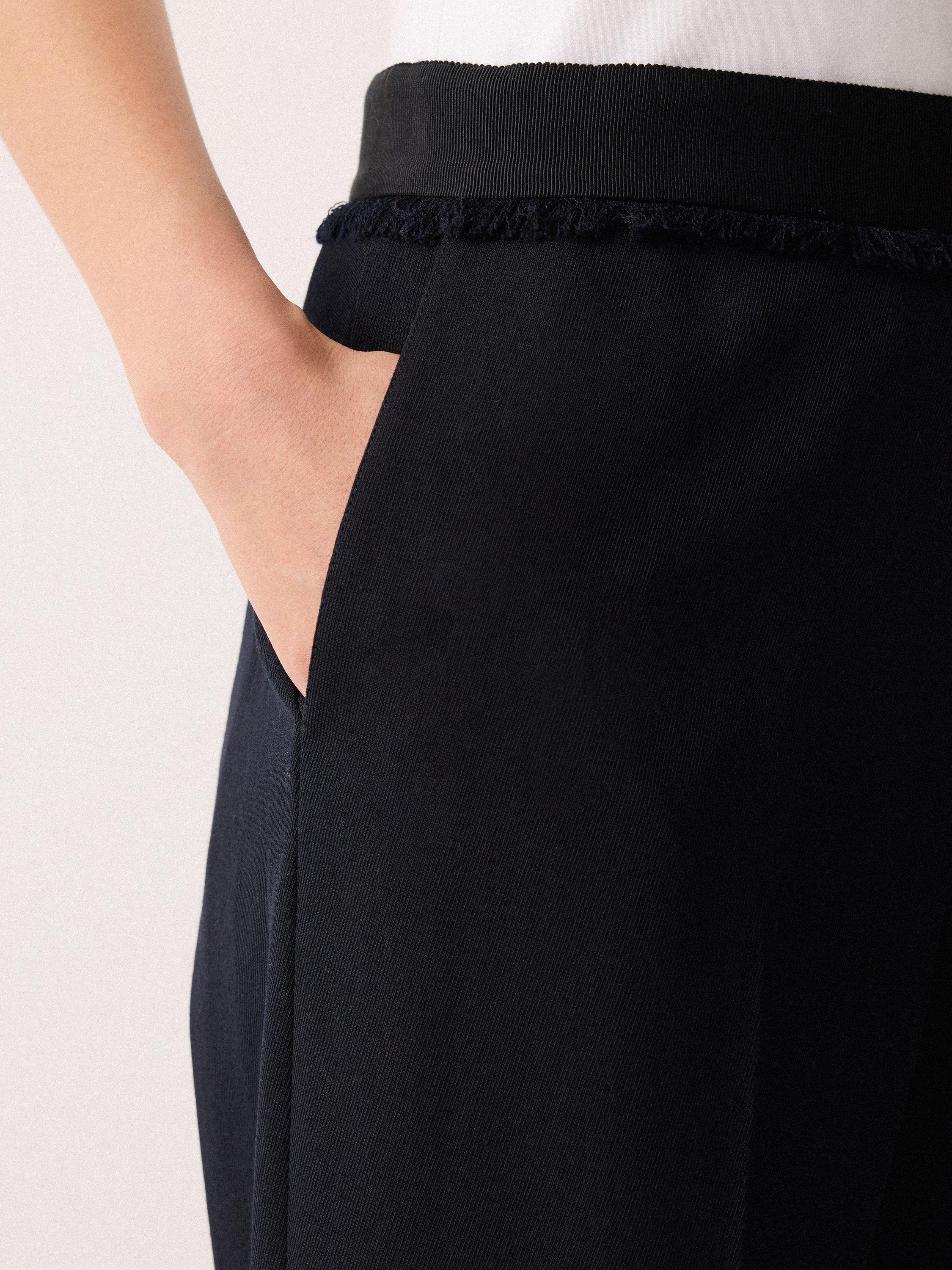 Product image 3 of 6, which shows Jigsaw Grosgrain Cropped Trousers, Dark Navy, 10