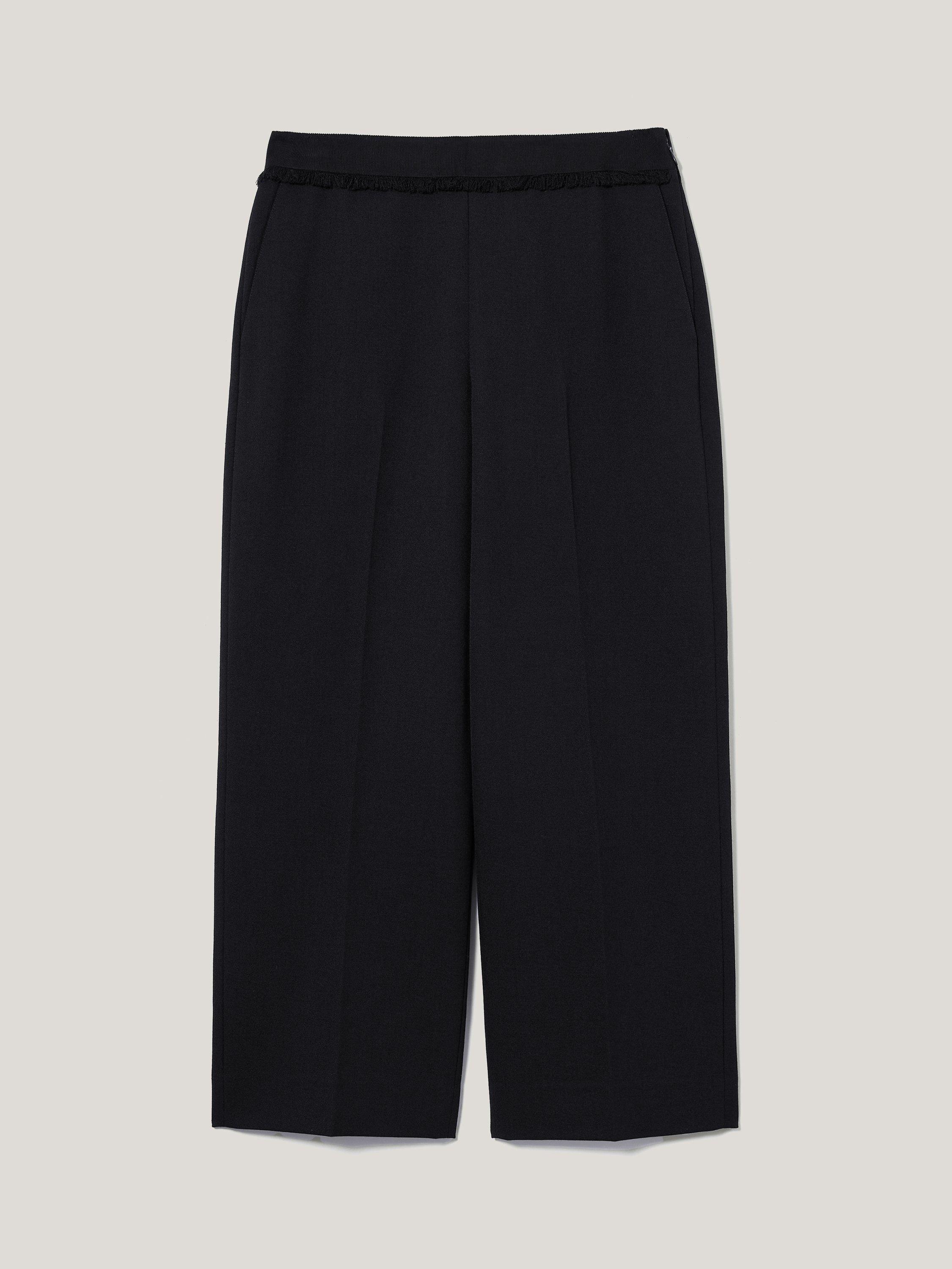 Product image 5 of 6, which shows Jigsaw Grosgrain Cropped Trousers, Dark Navy, 10