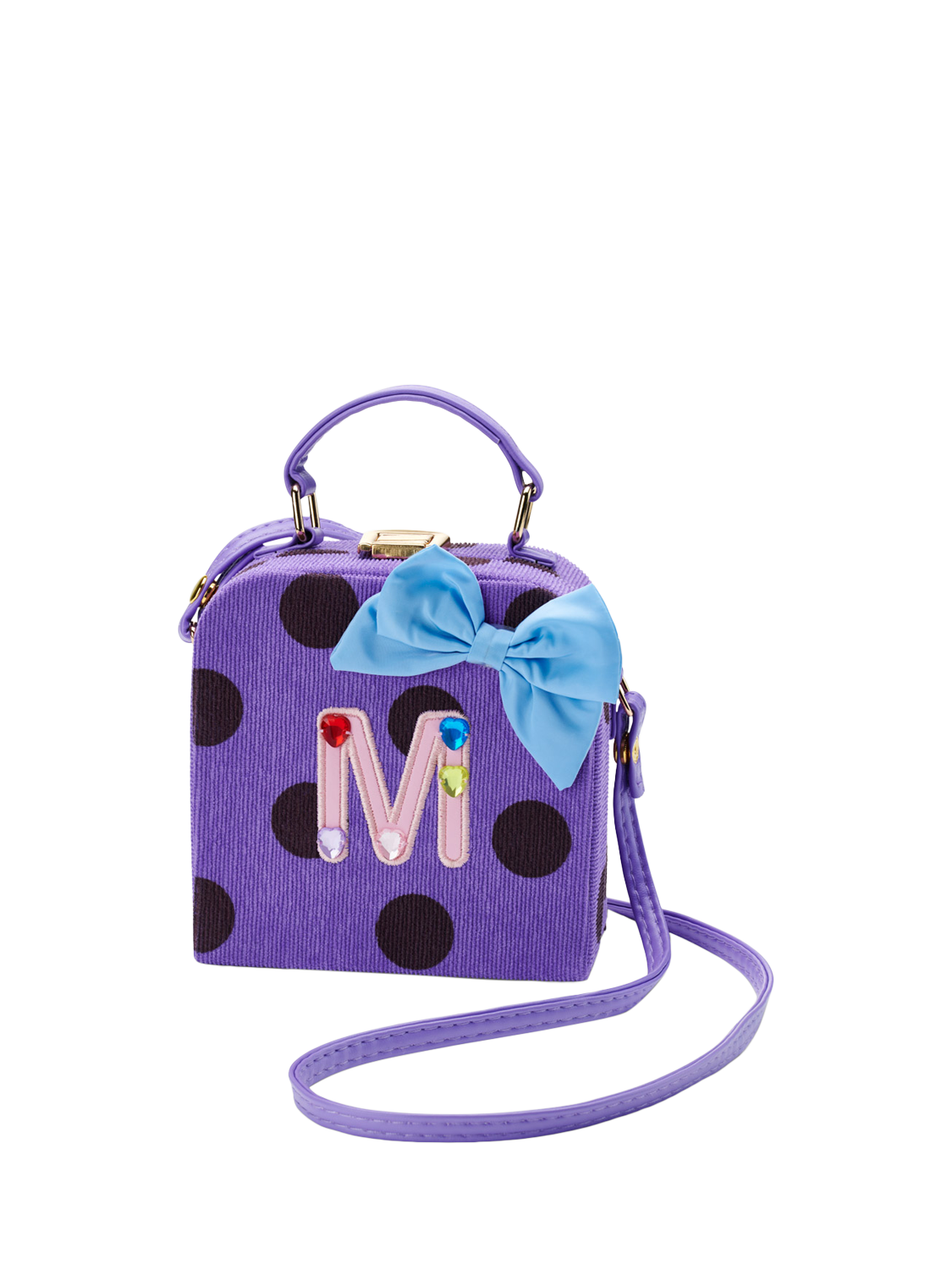 Product image 1 of 2, which shows Small Stuff Stych Kids' Initial Spot Shoulder Bag, M, One Size