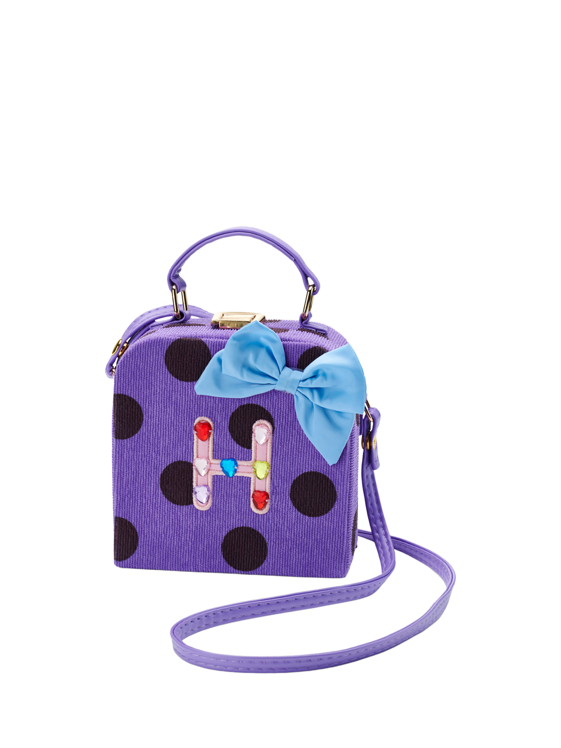 Product image 1 of 1, which shows Small Stuff Stych Kids' Initial Spot Shoulder Bag, H, One Size