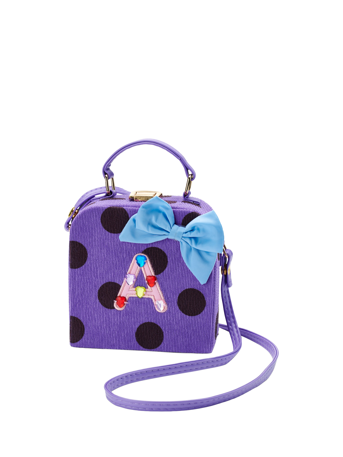 Product image 1 of 2, which shows Small Stuff Stych Kids' Initial Spot Shoulder Bag, A, One Size