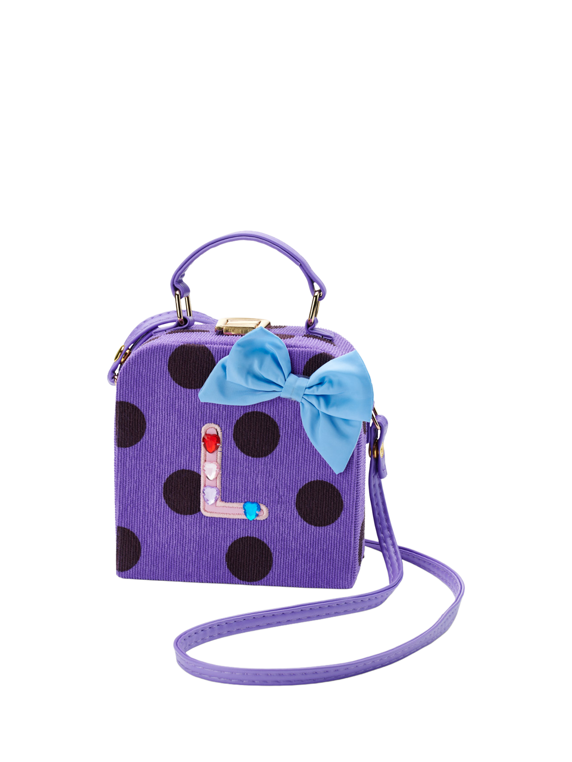 Product image 1 of 2, which shows Small Stuff Stych Kids' Initial Spot Shoulder Bag, L, One Size