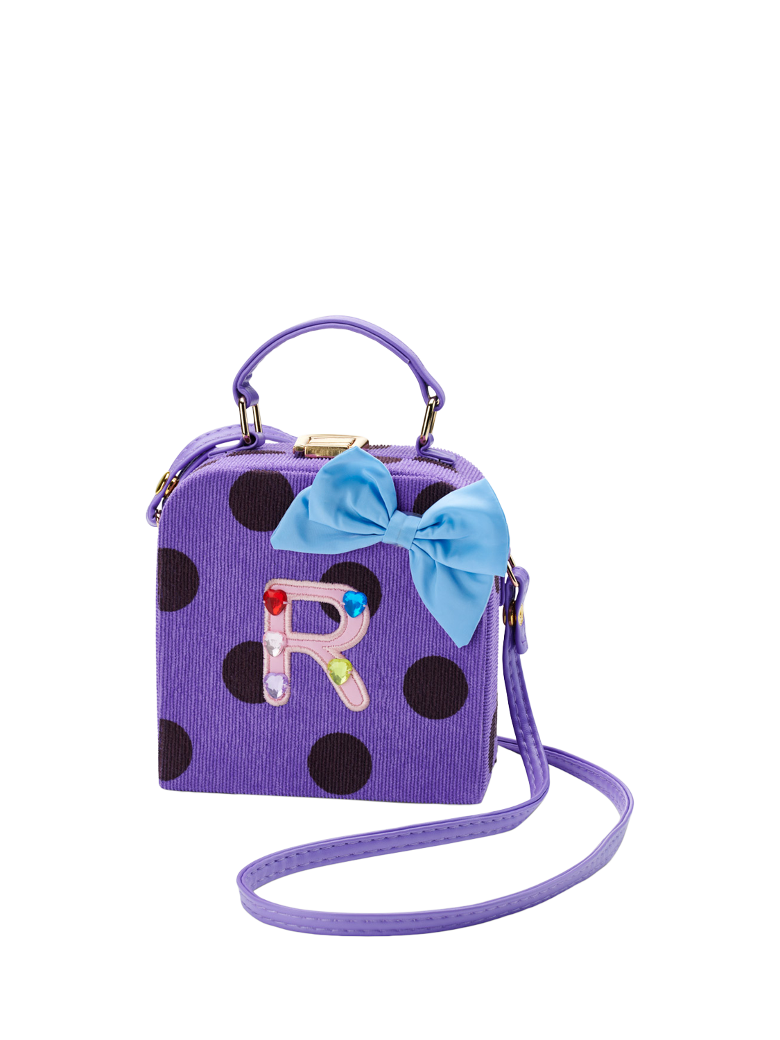 Product image 1 of 2, which shows Small Stuff Stych Kids' Initial Spot Shoulder Bag, R, One Size