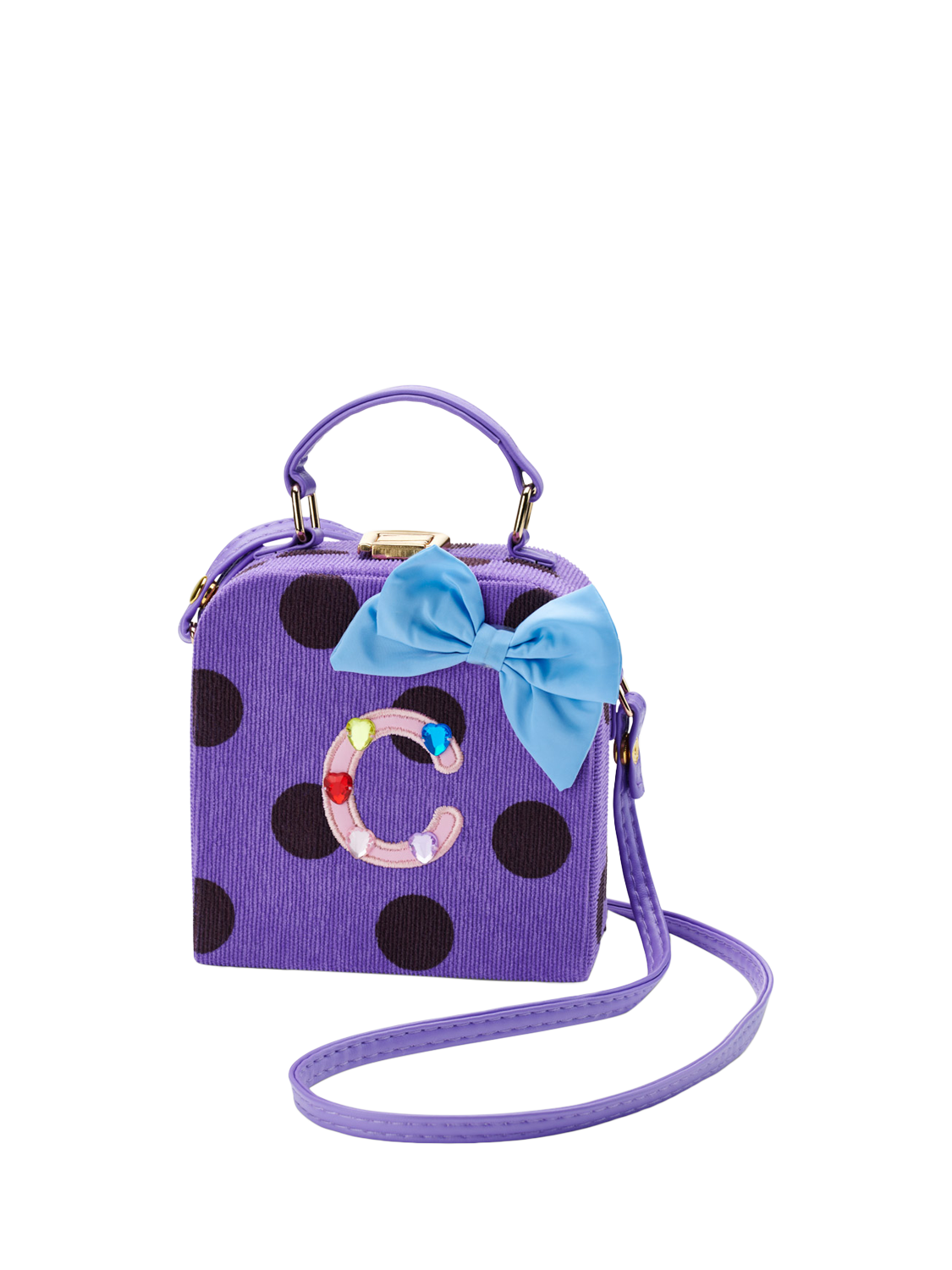 Product image 1 of 2, which shows Small Stuff Stych Kids' Initial Spot Shoulder Bag, C, One Size