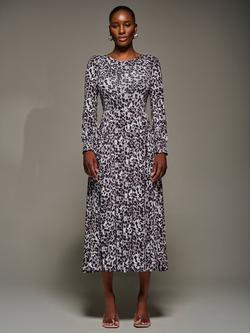 Jolie Moi Animal Print Belted Jersey Maxi Dress, Multi, Multi