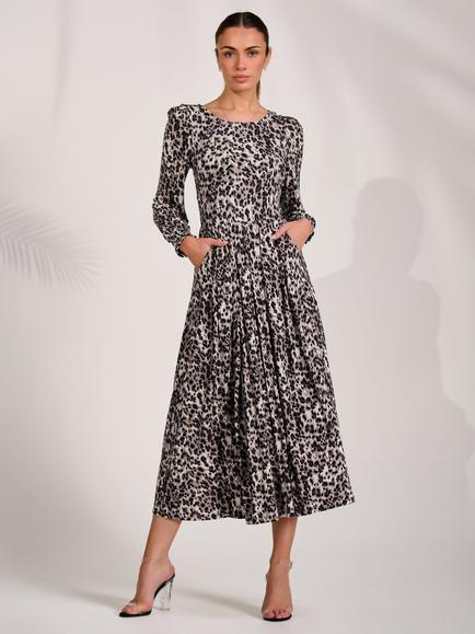 Jolie Moi Animal Print Belted Jersey Maxi Dress, Multi, Multi
