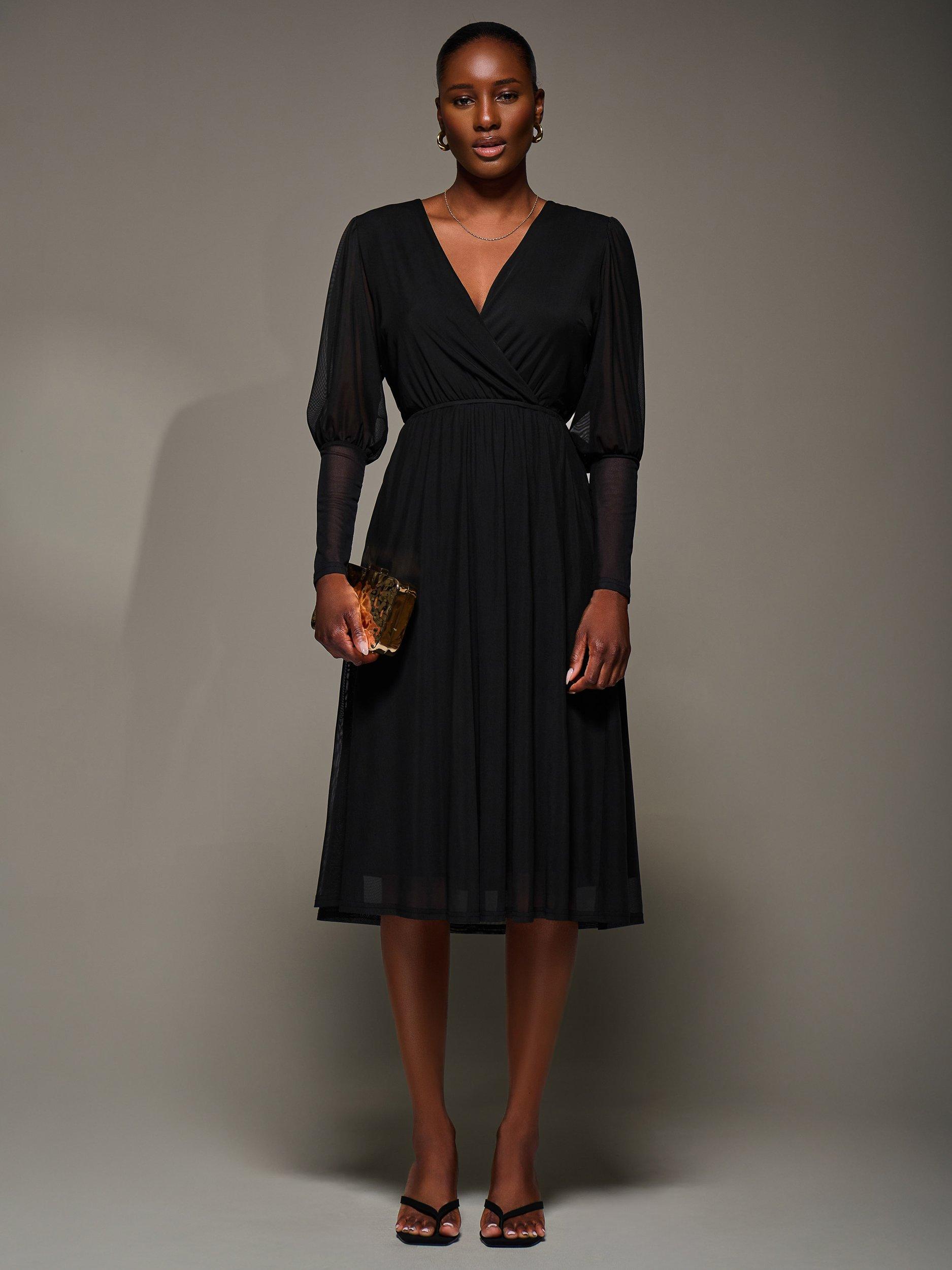 Jolie Moi John Lewis Little Black Dress Jolie Moi Sheer Mesh Puff