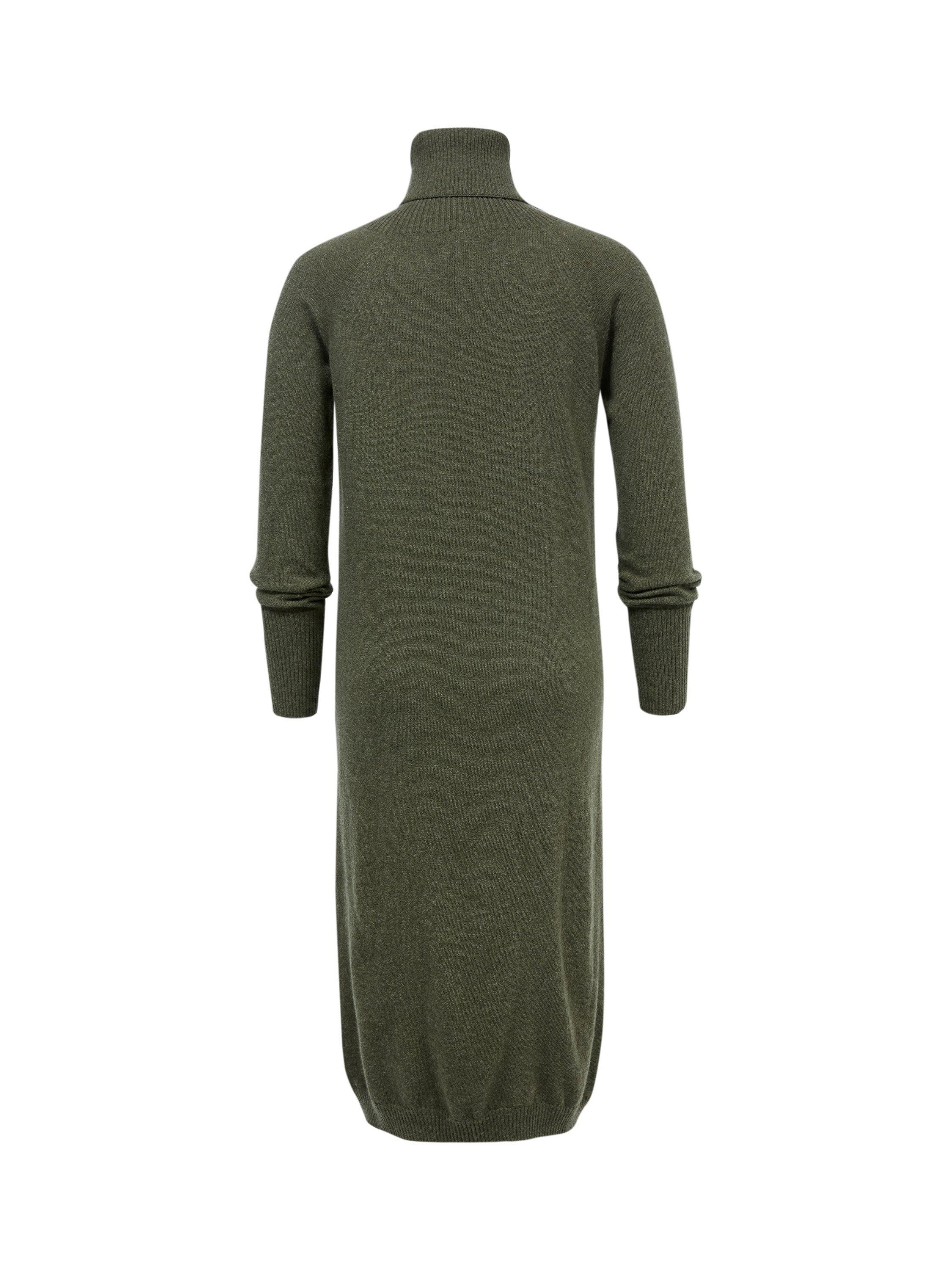 Product image 3 of 5, which shows Celtic & Co. Roll Neck Pure Wool Jumper Dress, Olive, XS