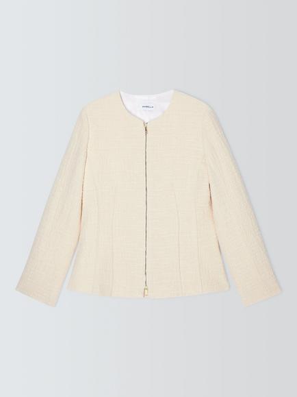 Marella Lonza Collarless Jacket, Cream, Cream