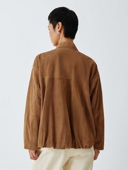 Marella Suede Blouson Jacket, Brown - view 2, Brown
