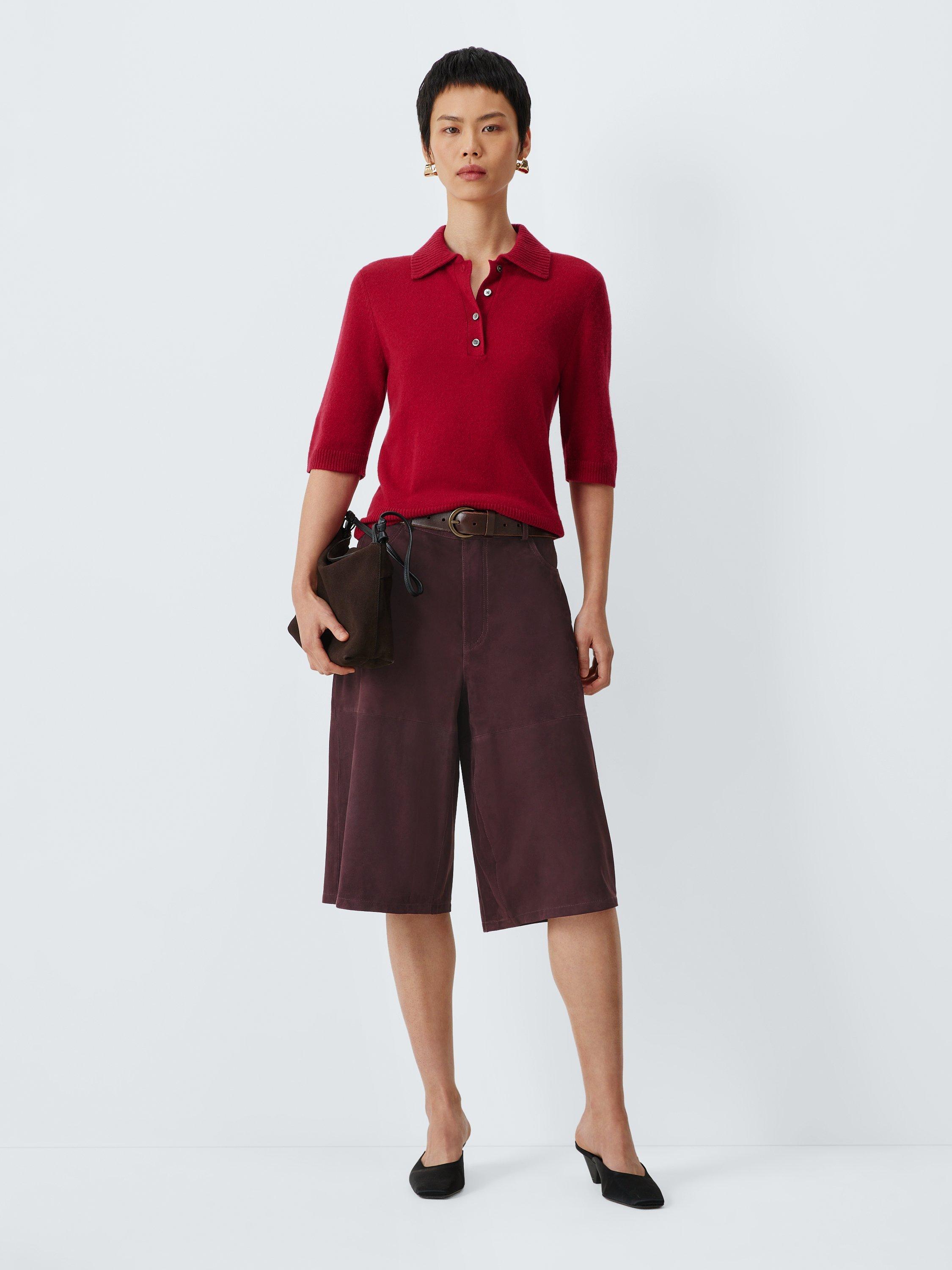 Product image 3 of 6, which shows Marella Scoglio Pure Suede Shorts, Dark Purple, 6