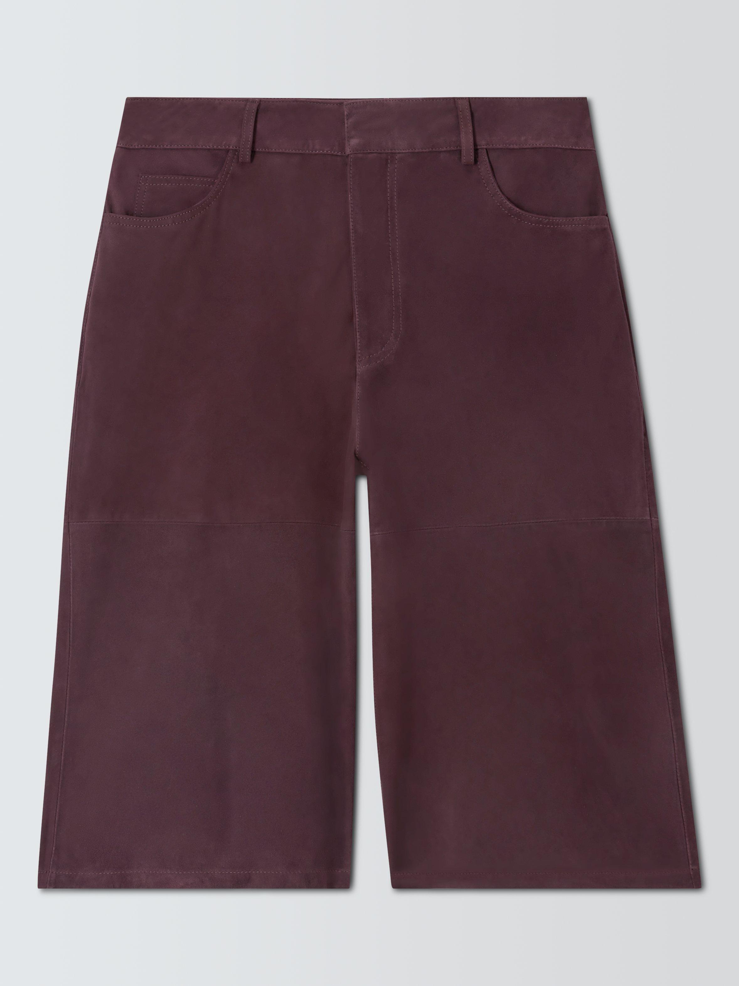 Product image 4 of 6, which shows Marella Scoglio Pure Suede Shorts, Dark Purple, 6