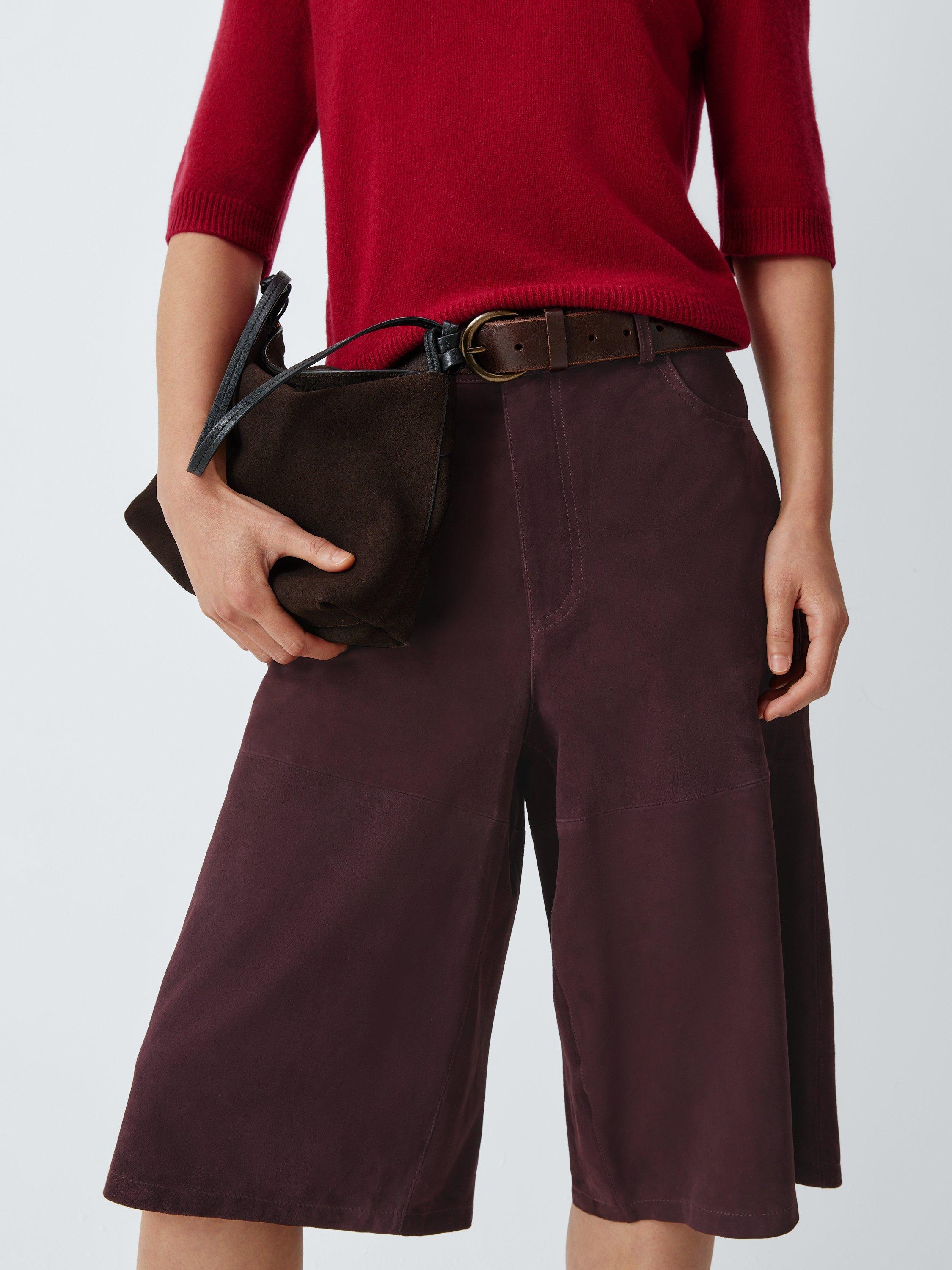 Product image 5 of 6, which shows Marella Scoglio Pure Suede Shorts, Dark Purple, 6