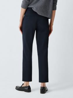 Marella Tailored Stretch Cotton Blend Trousers, Navy - view 2, Navy