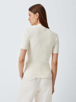 Marella Legno Polo Shirt, Cream - view 2, Cream