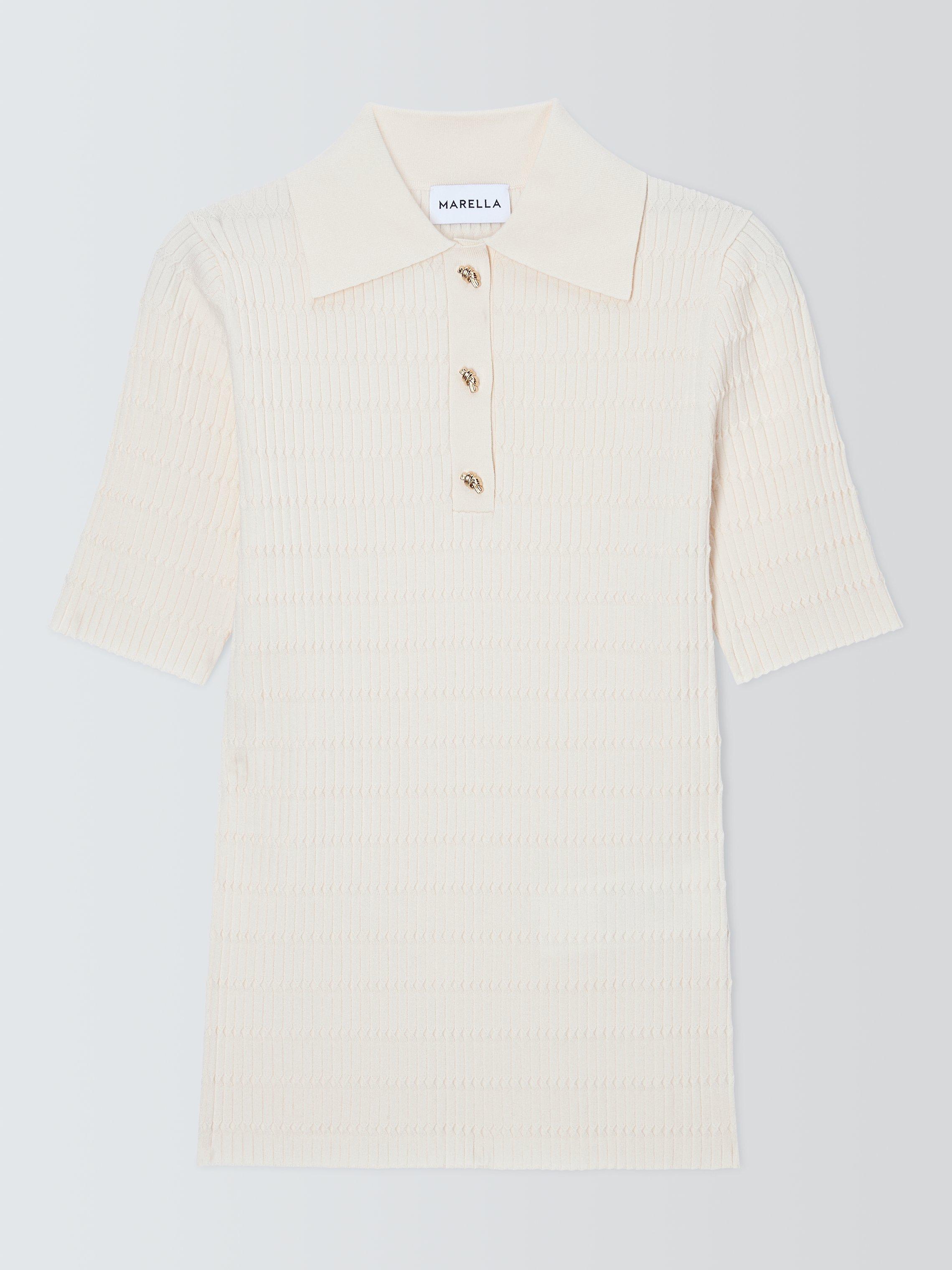 Product image 1 of 1, which shows Marella Legno Polo Shirt, Cream, XS