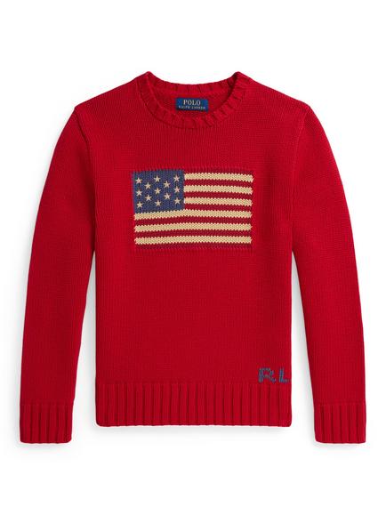 Ralph Lauren Kids' Cotton Iconic Flag Sweater, Rl2000 Red