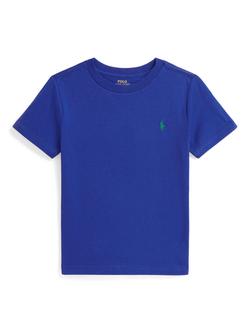 Ralph Lauren Kids' Cotton Logo Short Sleeve Crew Neck T-Shirt, New Sapphire