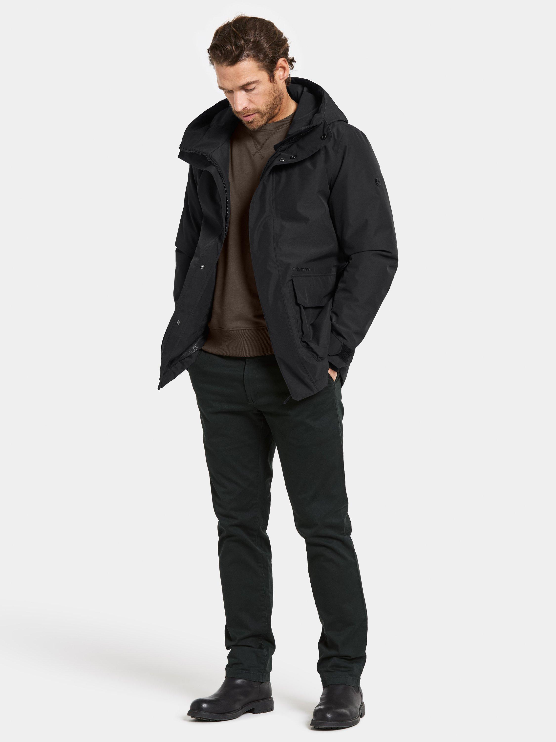Product image 3 of 11, which shows Didriksons Liam Waterproof Padded Hooded Parka Coat, Black, S