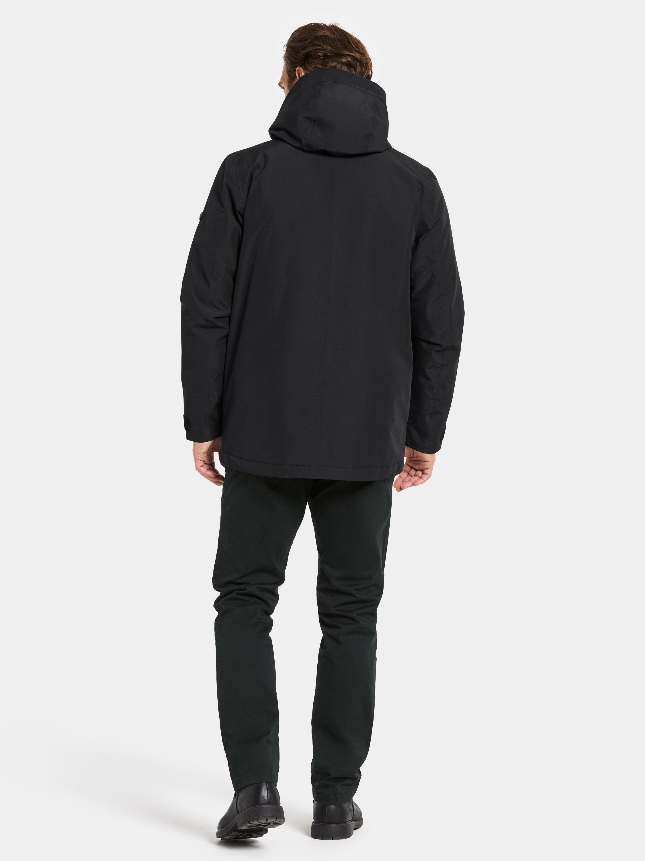 Product image 5 of 11, which shows Didriksons Liam Waterproof Padded Hooded Parka Coat, Black, S