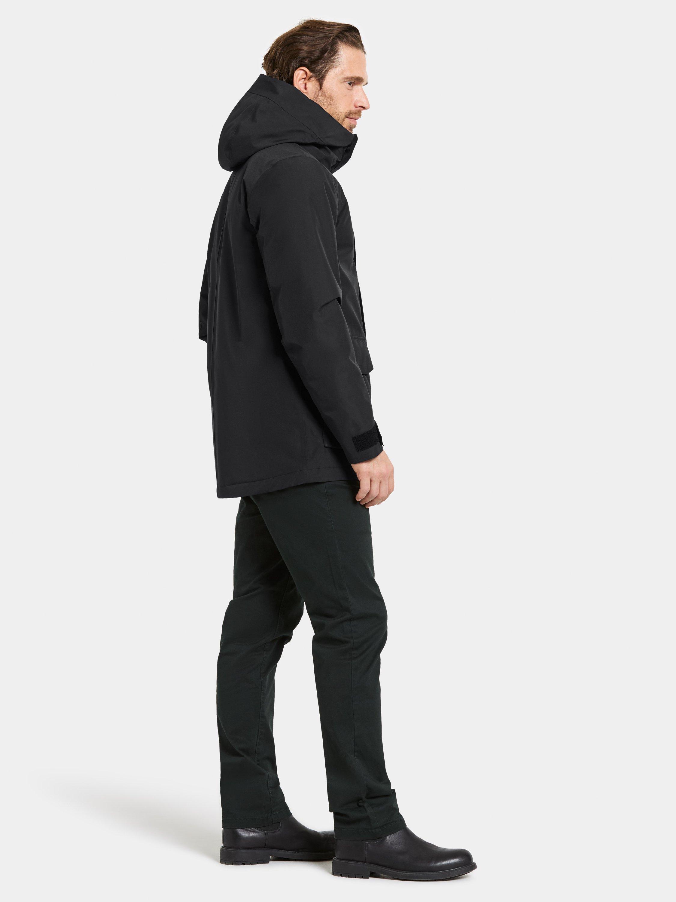 Product image 6 of 11, which shows Didriksons Liam Waterproof Padded Hooded Parka Coat, Black, S