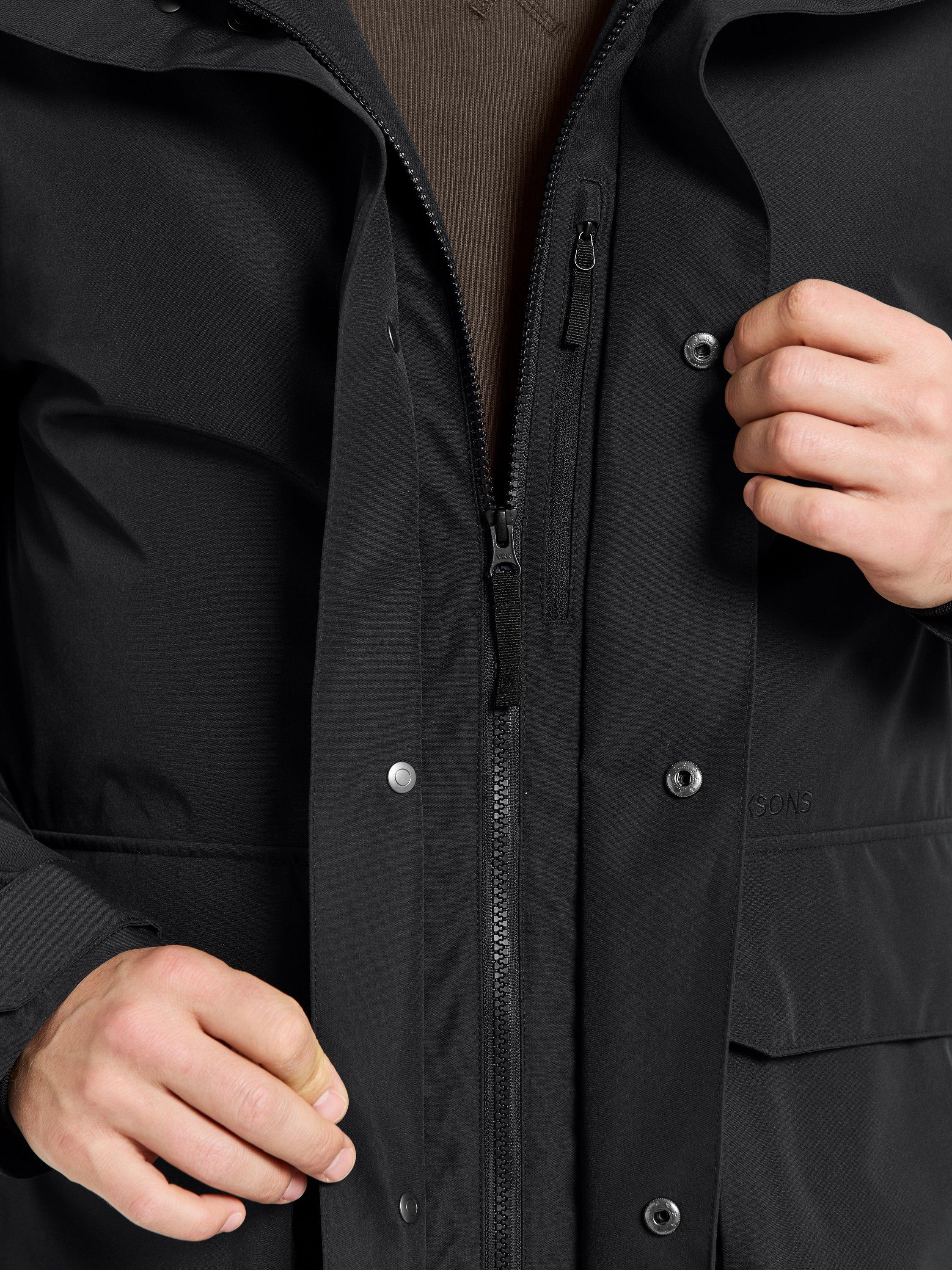Product image 9 of 11, which shows Didriksons Liam Waterproof Padded Hooded Parka Coat, Black, S