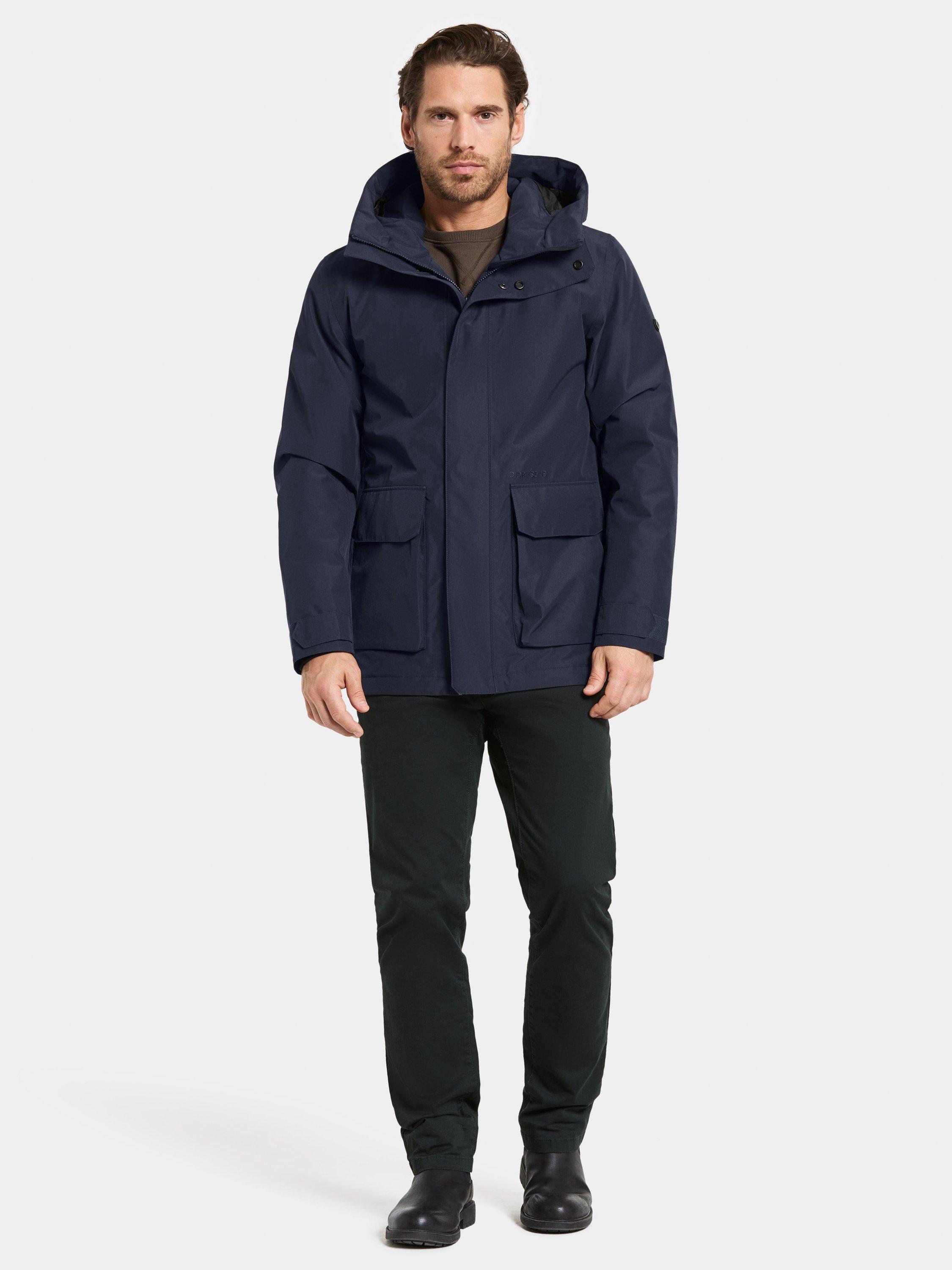 Product image 2 of 11, which shows Didriksons Liam Waterproof Padded Hooded Parka Coat, Dark Night Blue, S