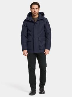 Didriksons Liam Waterproof Padded Hooded Parka Coat - view 2, Dark Night Blue