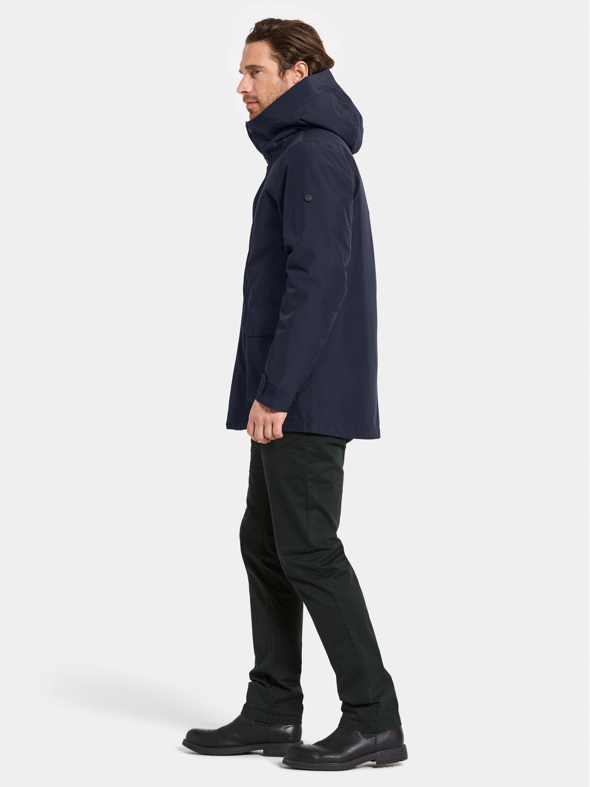 Product image 3 of 11, which shows Didriksons Liam Waterproof Padded Hooded Parka Coat, Dark Night Blue, S