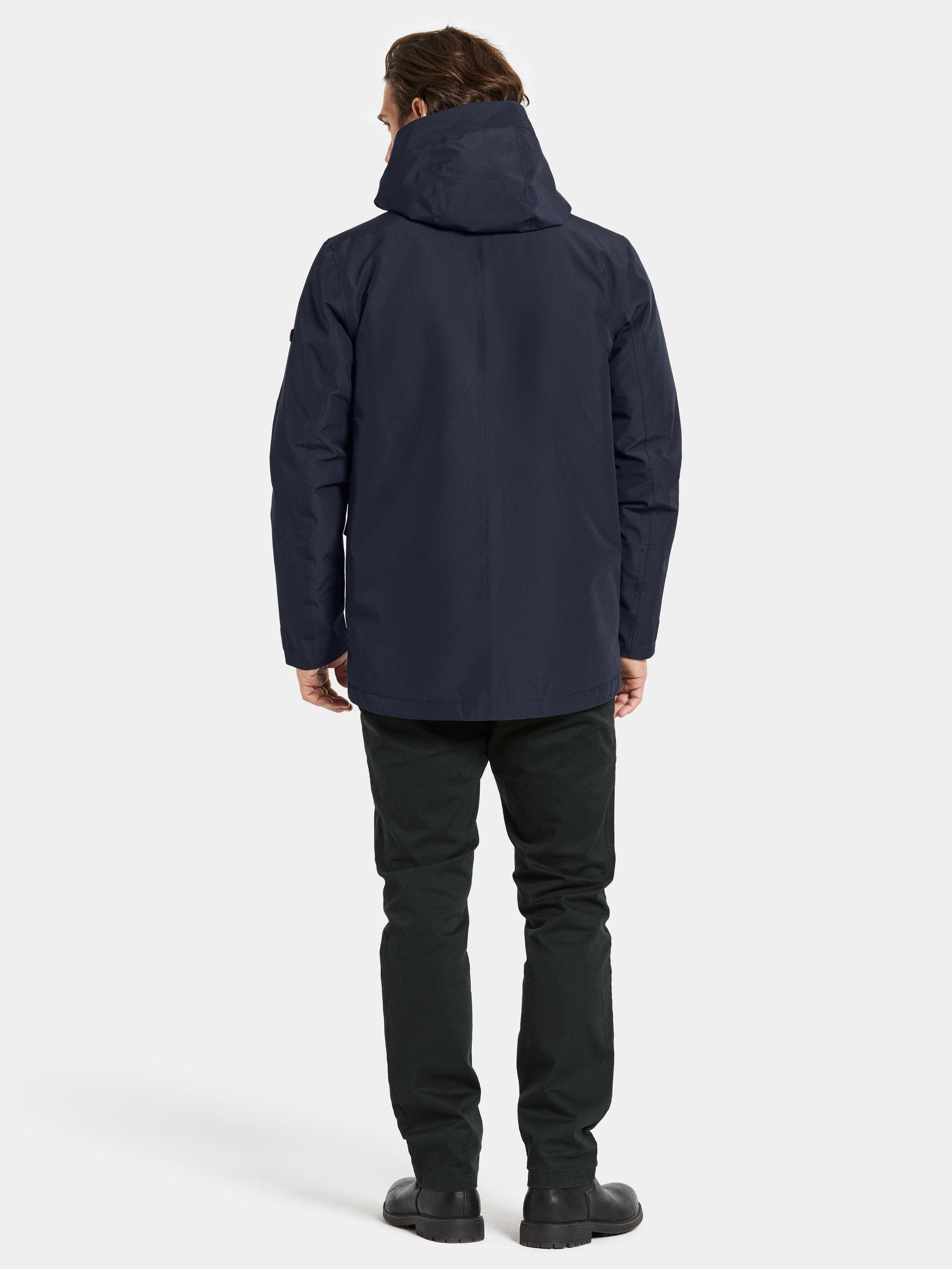 Product image 4 of 11, which shows Didriksons Liam Waterproof Padded Hooded Parka Coat, Dark Night Blue, S