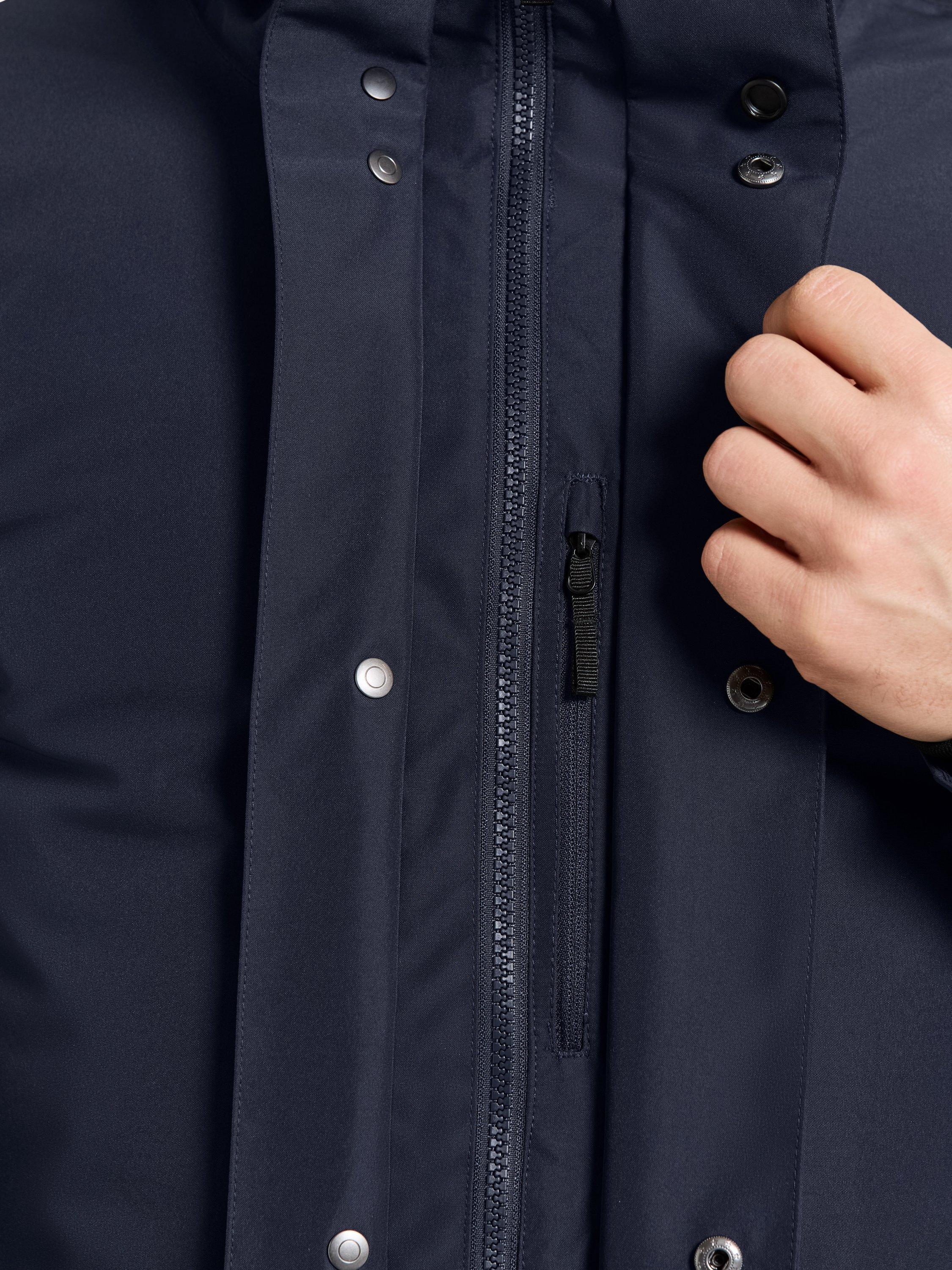 Product image 8 of 11, which shows Didriksons Liam Waterproof Padded Hooded Parka Coat, Dark Night Blue, S