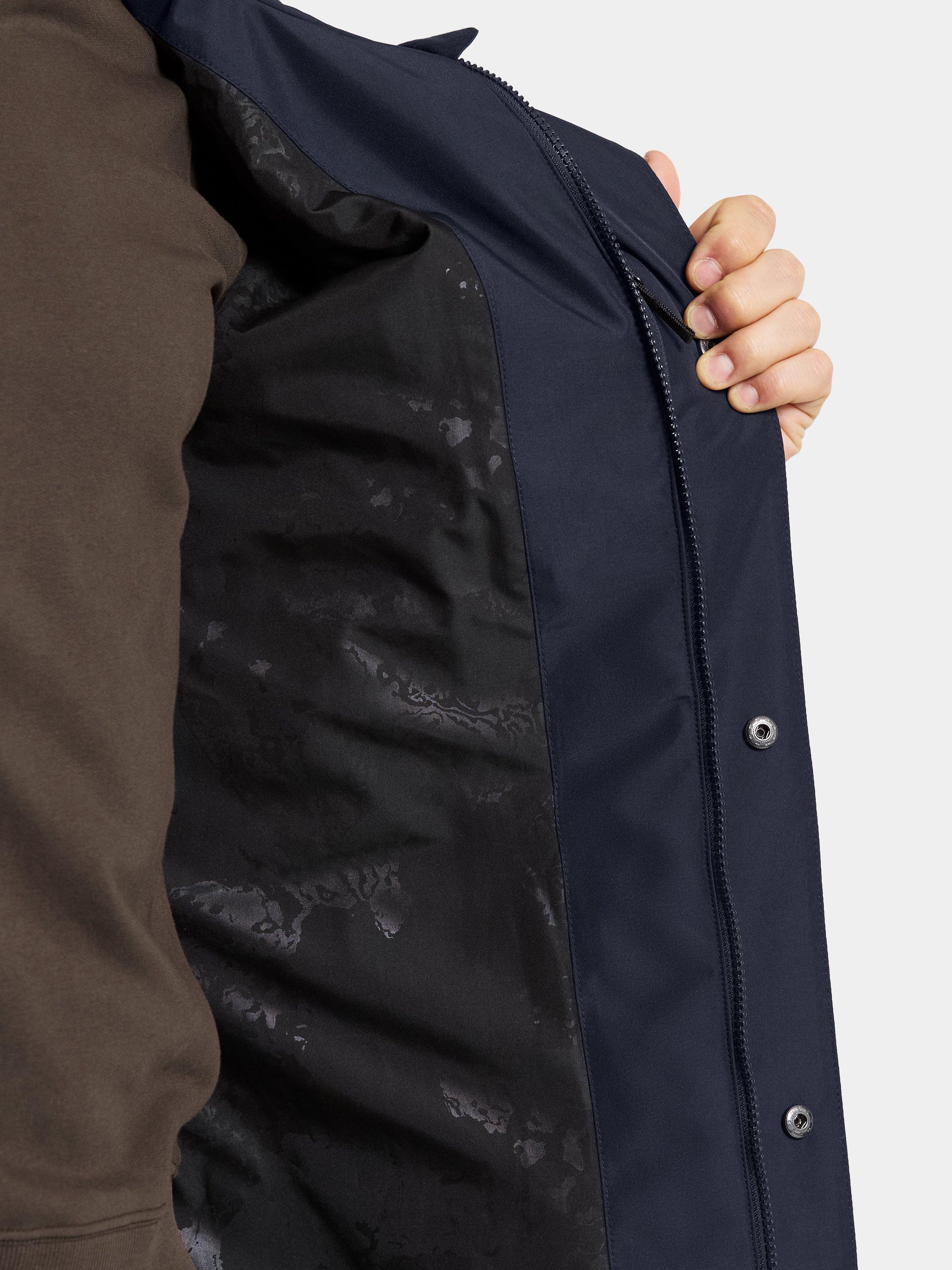 Product image 9 of 11, which shows Didriksons Liam Waterproof Padded Hooded Parka Coat, Dark Night Blue, S
