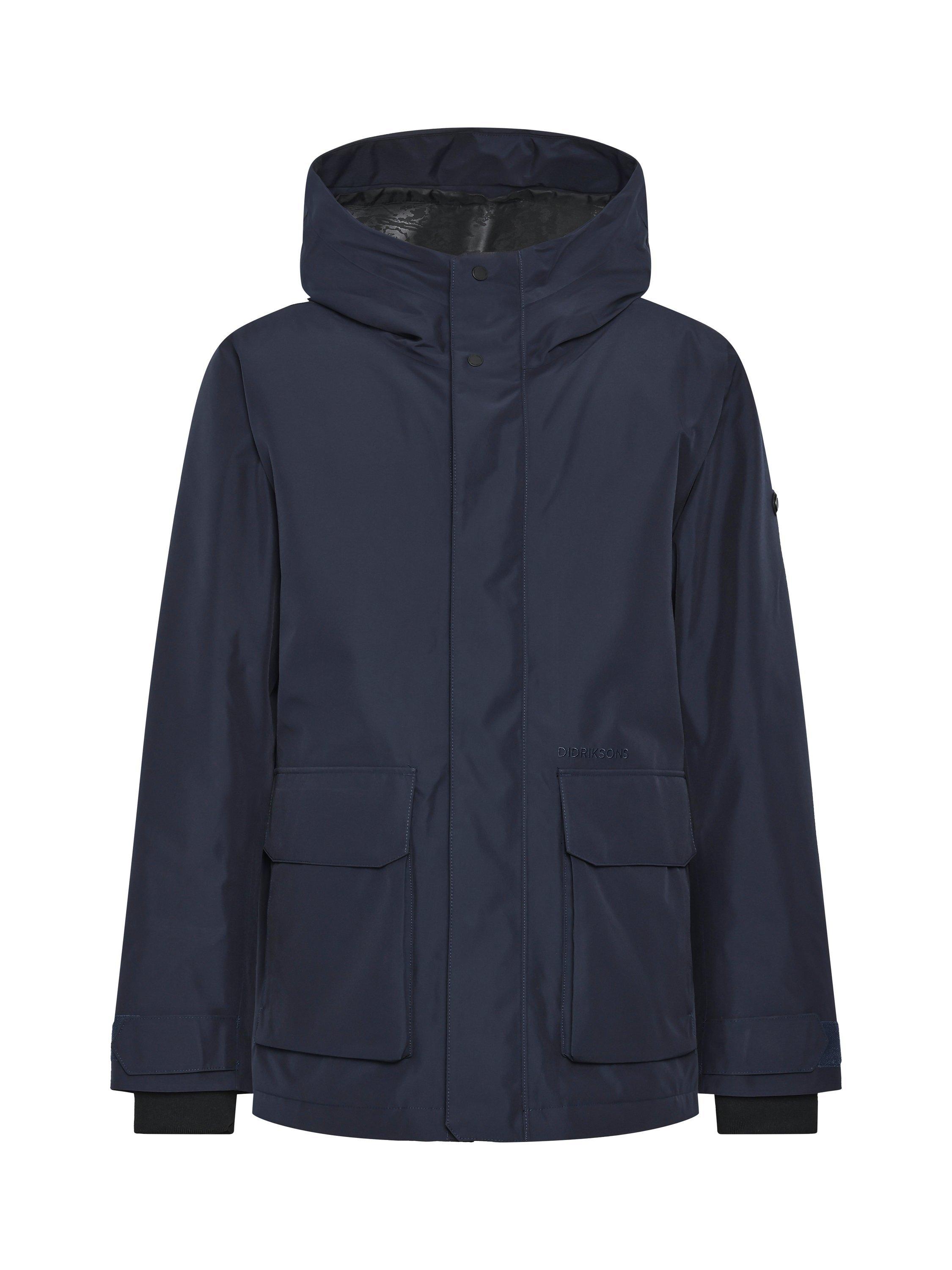 Product image 10 of 11, which shows Didriksons Liam Waterproof Padded Hooded Parka Coat, Dark Night Blue, S