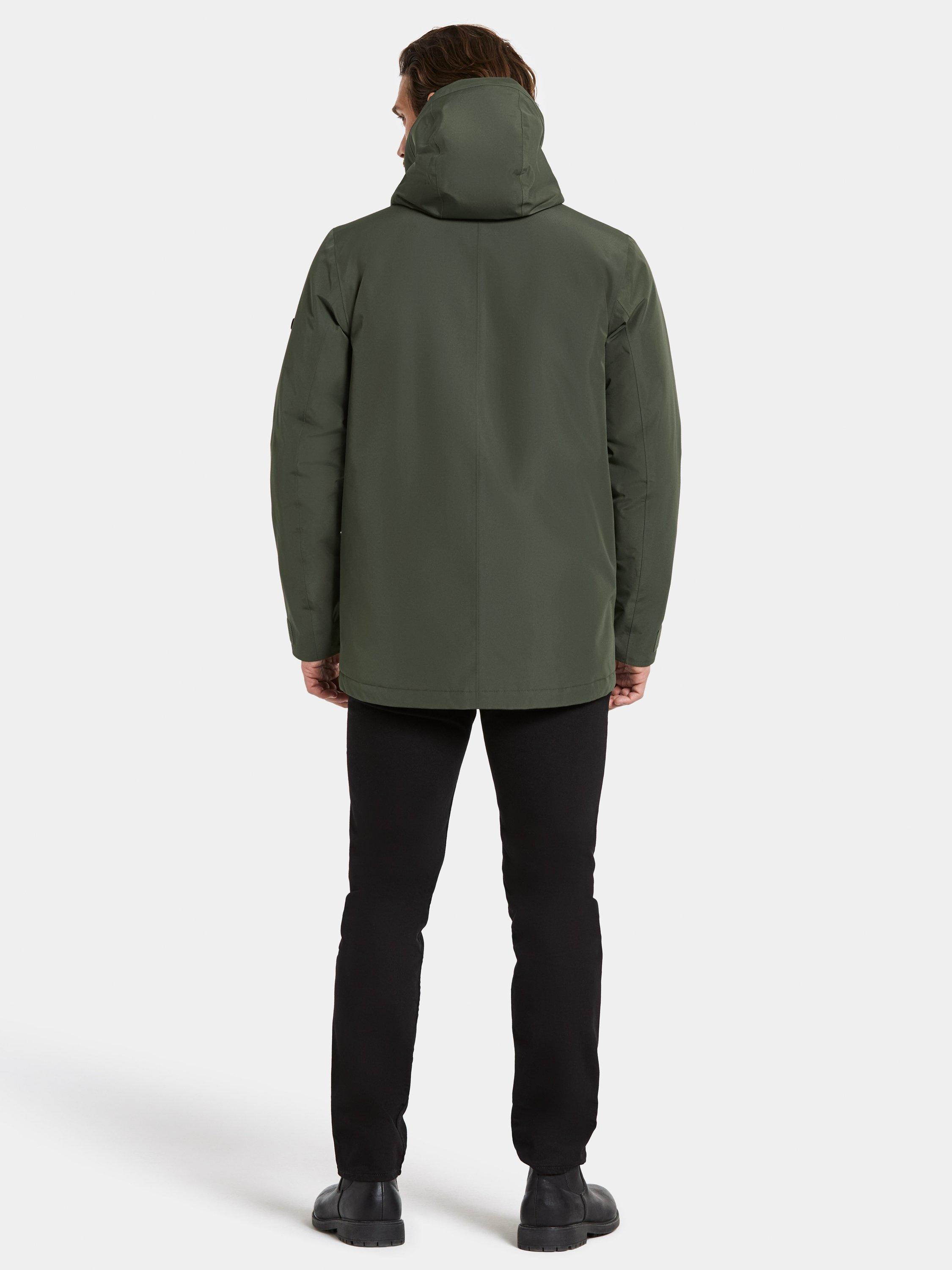 Product image 4 of 11, which shows Didriksons Liam Waterproof Padded Hooded Parka Coat, Deep Green, S
