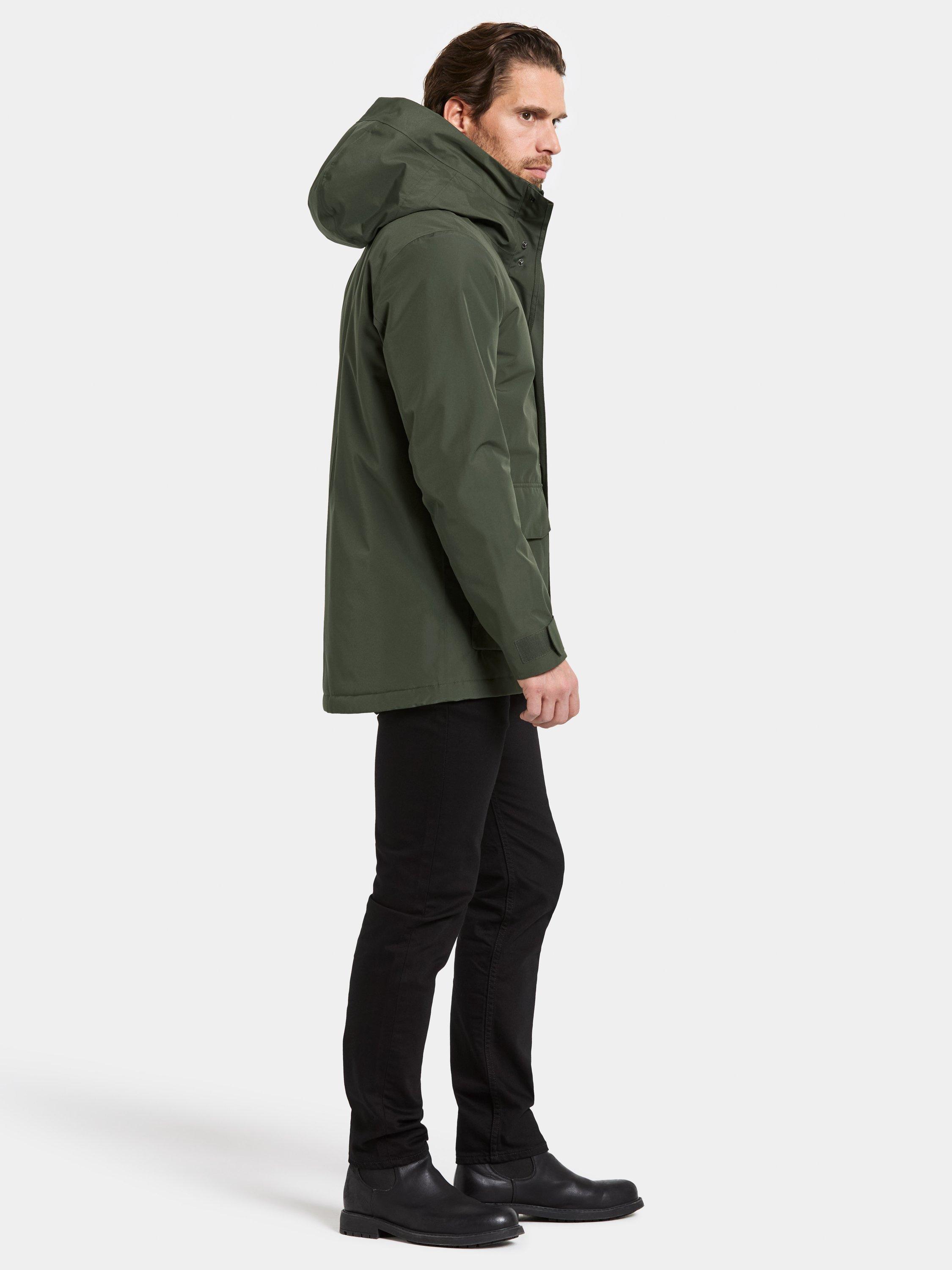 Product image 5 of 11, which shows Didriksons Liam Waterproof Padded Hooded Parka Coat, Deep Green, S