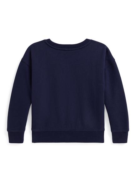 Ralph Lauren Kids' Cotton Blend Polo Bear Sweatshirt, Newport Navy - view 2, Newport Navy