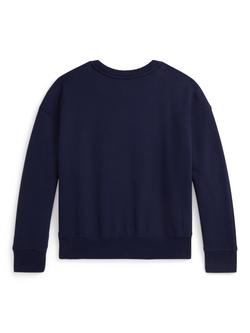 Ralph Lauren Kids' Cotton Blend Polo Bear Sweatshirt, Newport Navy - view 2, Newport Navy