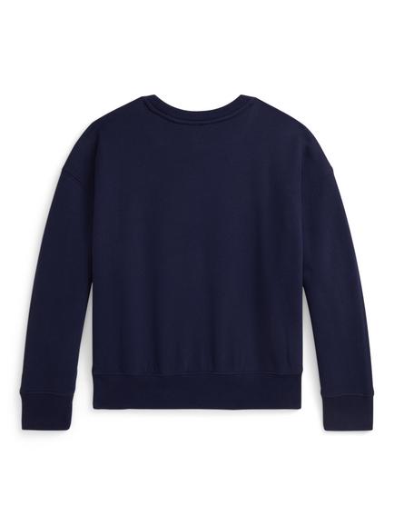 Ralph Lauren Kids' Cotton Blend Polo Bear Sweatshirt, Newport Navy - view 2, Newport Navy