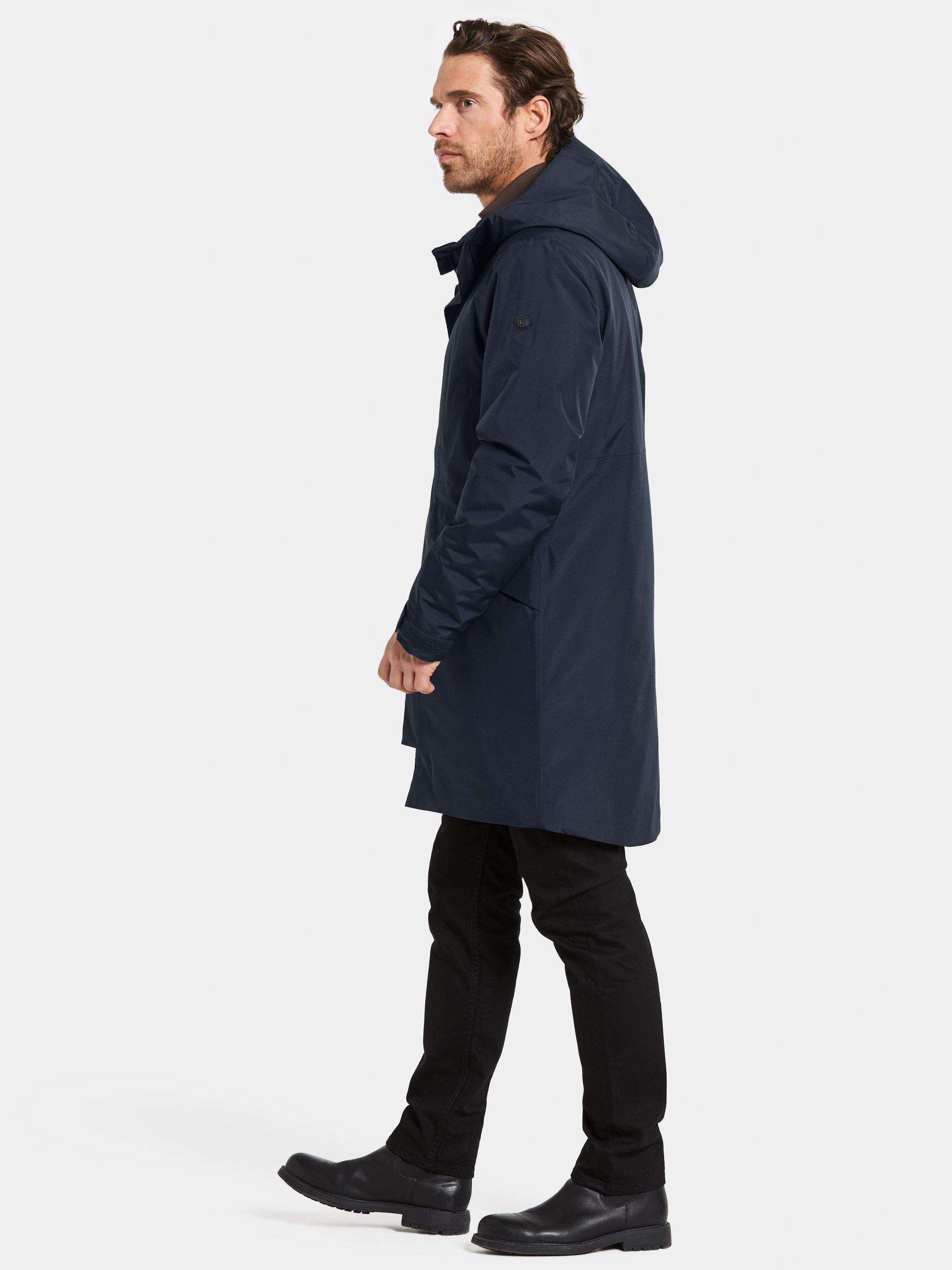 Product image 3 of 10, which shows Didriksons Kenny Waterproof Padded Hooded Parka Coat, Dark Night Blue, S