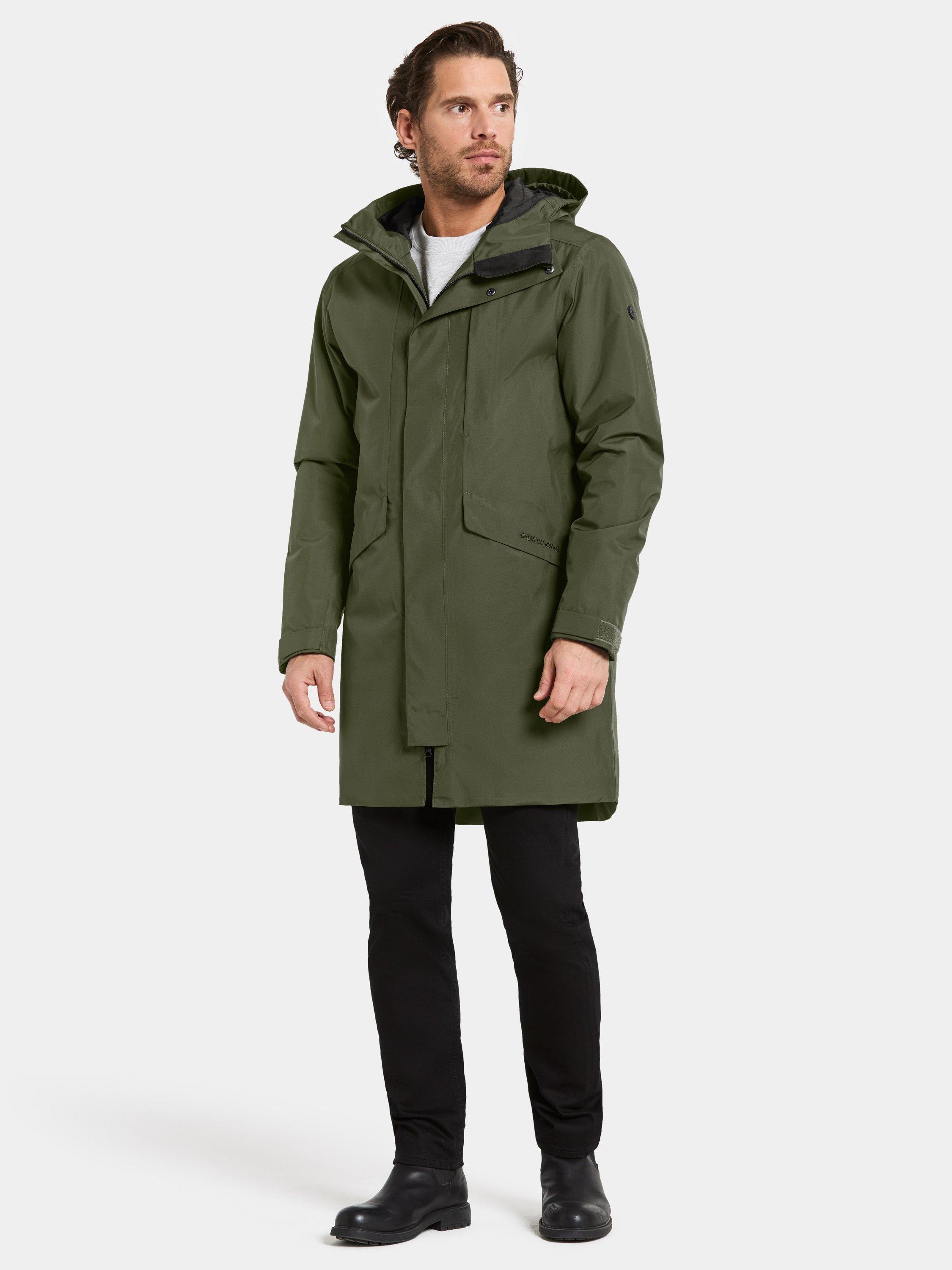 Product image 2 of 11, which shows Didriksons Kenny Waterproof Padded Hooded Parka Coat, Deep Green, S