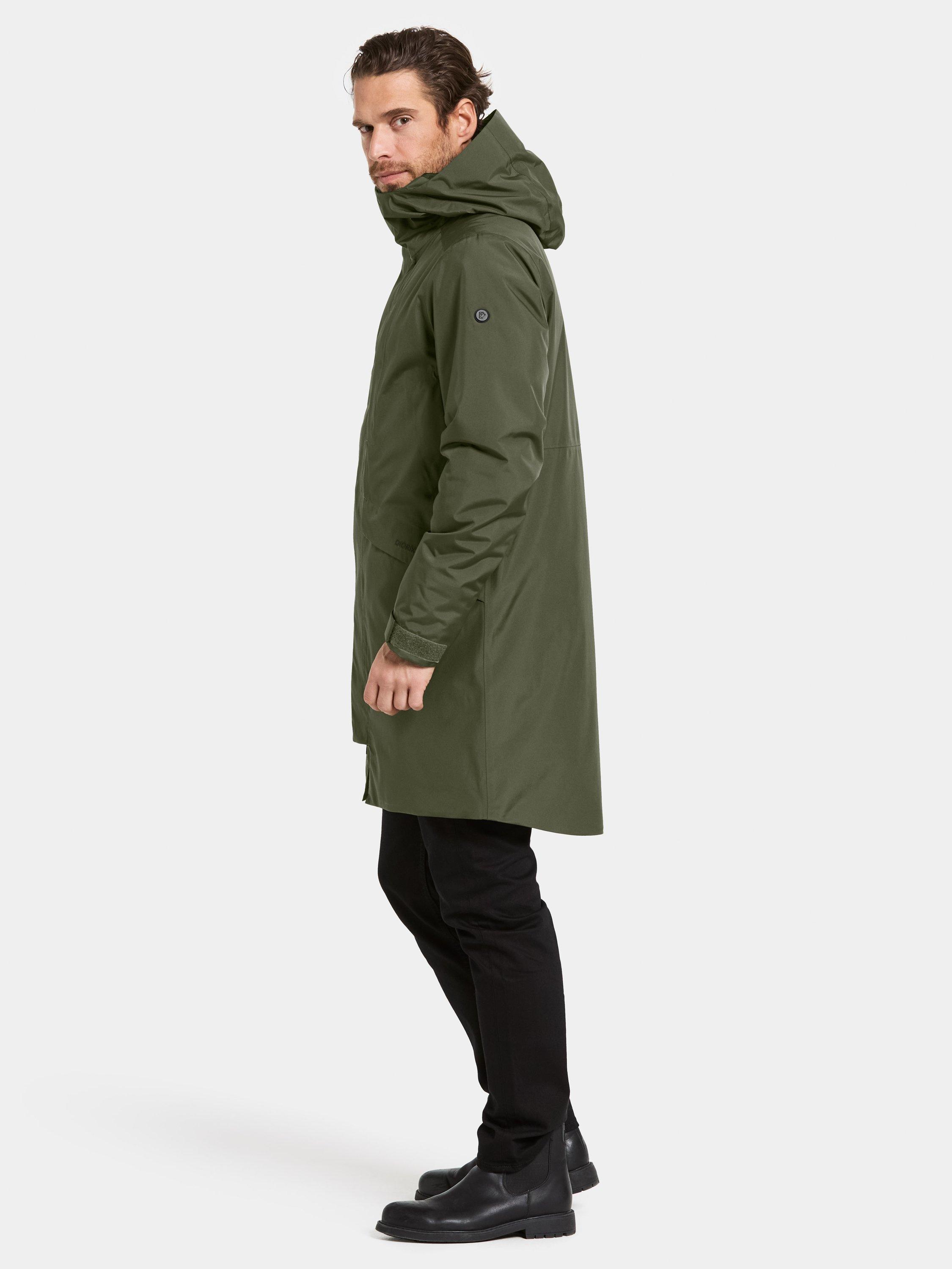 Product image 3 of 11, which shows Didriksons Kenny Waterproof Padded Hooded Parka Coat, Deep Green, S
