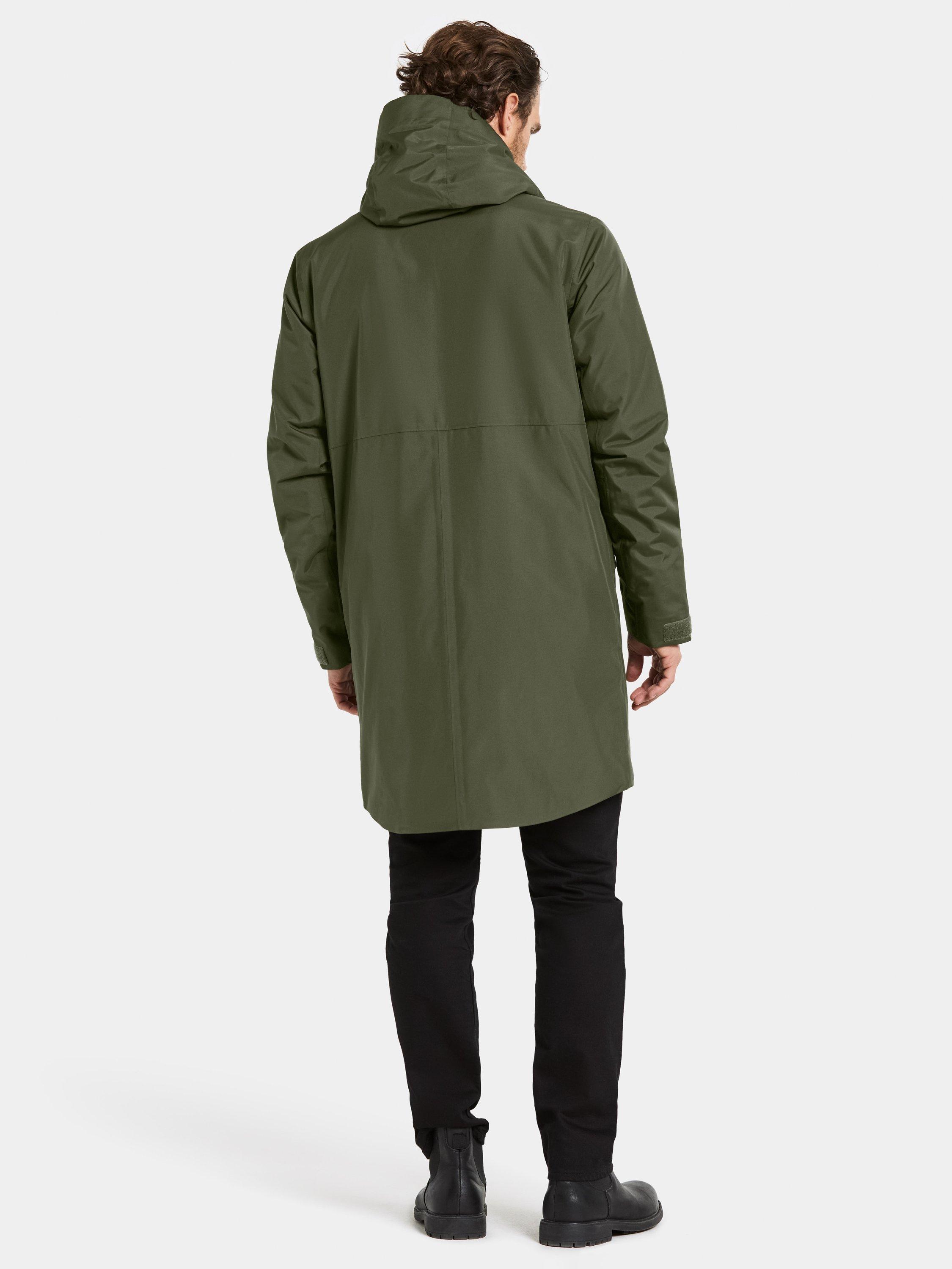 Product image 4 of 11, which shows Didriksons Kenny Waterproof Padded Hooded Parka Coat, Deep Green, S