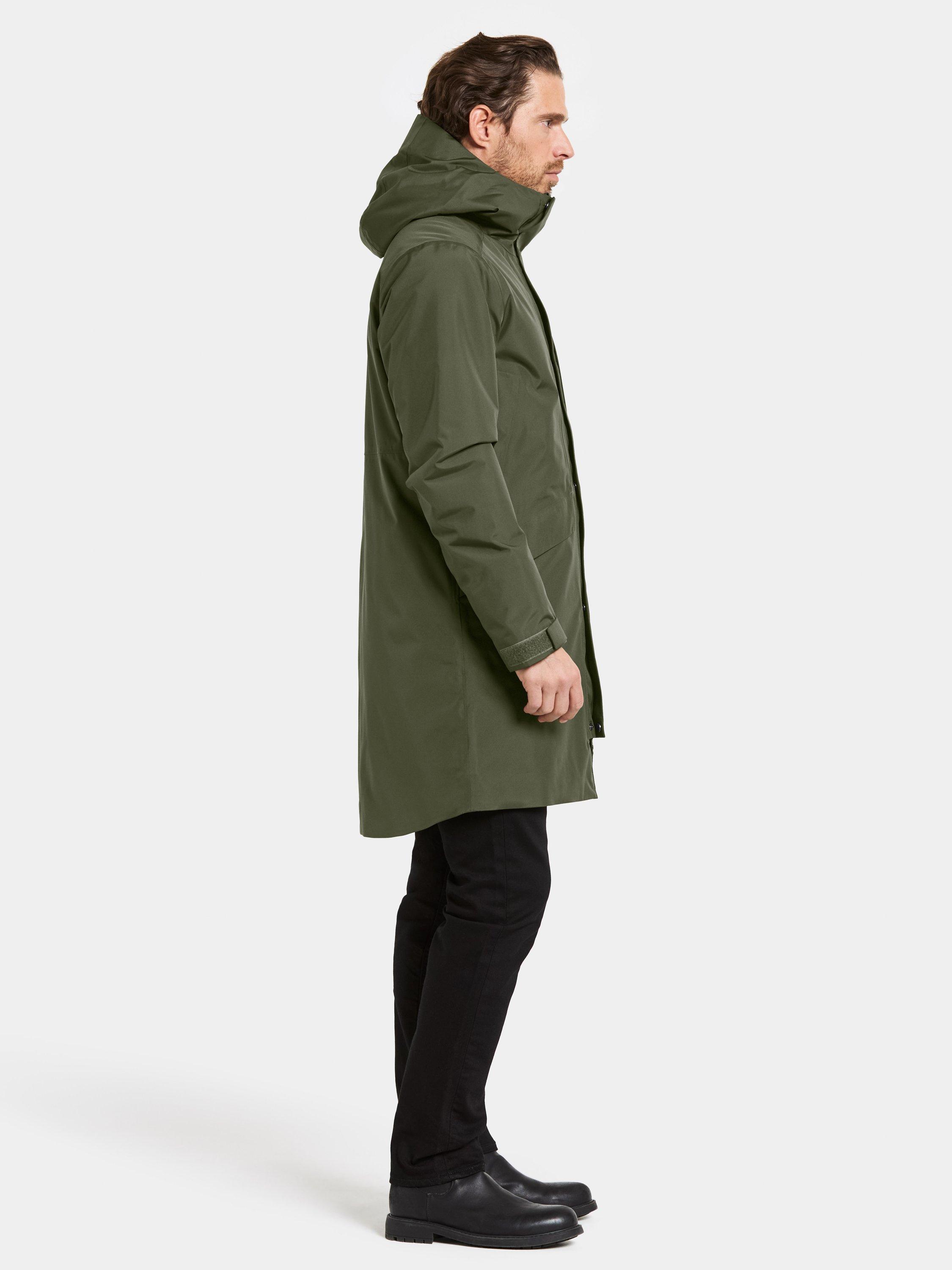Product image 5 of 11, which shows Didriksons Kenny Waterproof Padded Hooded Parka Coat, Deep Green, S