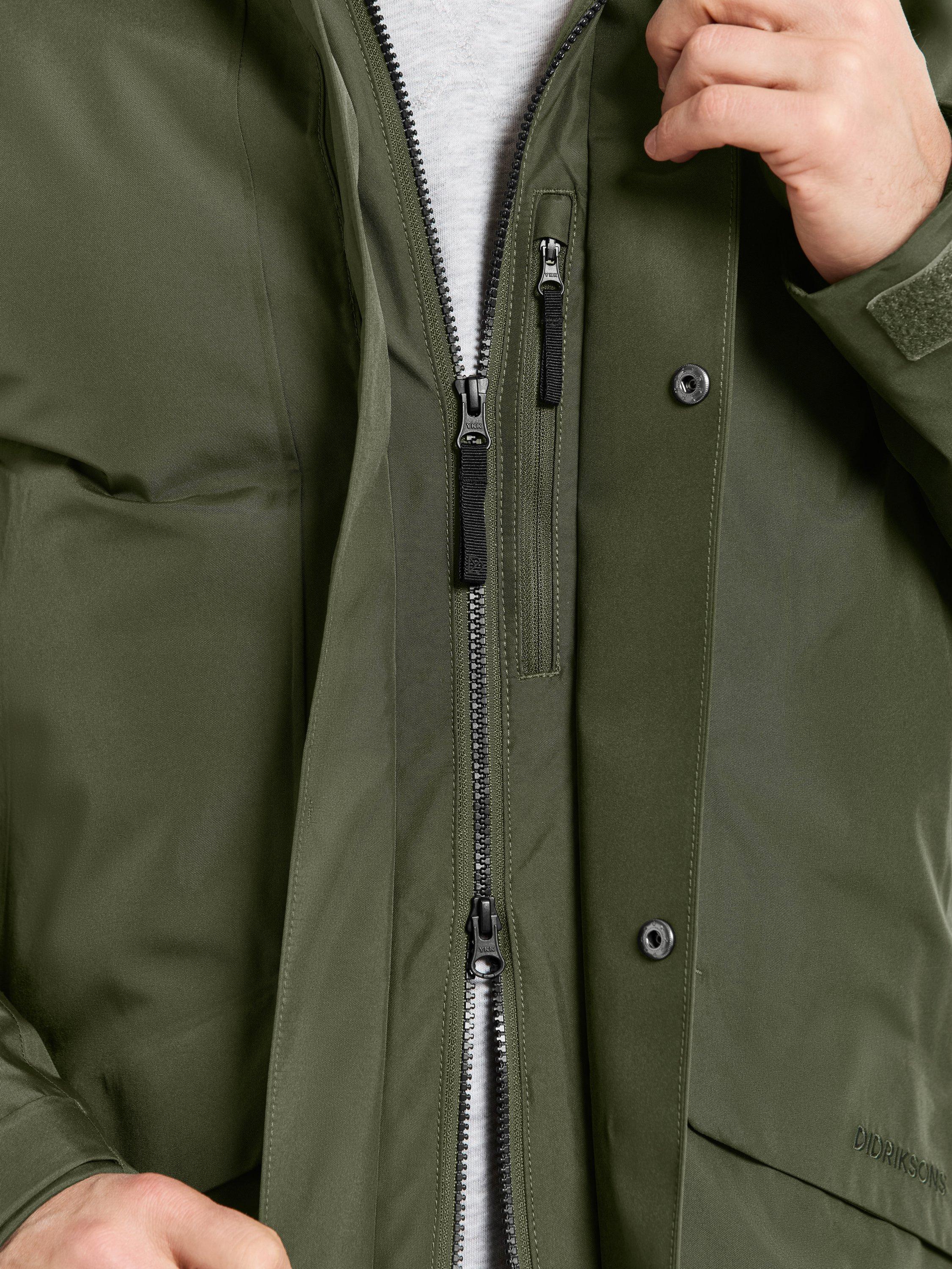 Product image 8 of 11, which shows Didriksons Kenny Waterproof Padded Hooded Parka Coat, Deep Green, S
