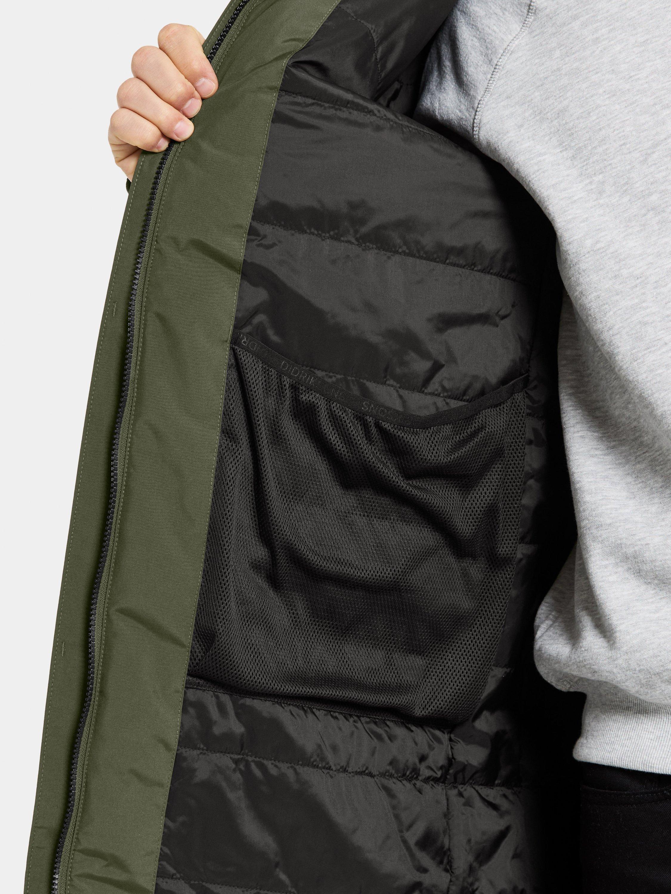 Product image 9 of 11, which shows Didriksons Kenny Waterproof Padded Hooded Parka Coat, Deep Green, S